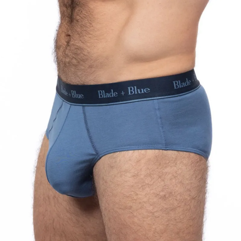 Steel Blue Classic Fit Brief Underwear - Made In USA sold by Blade + Blue
