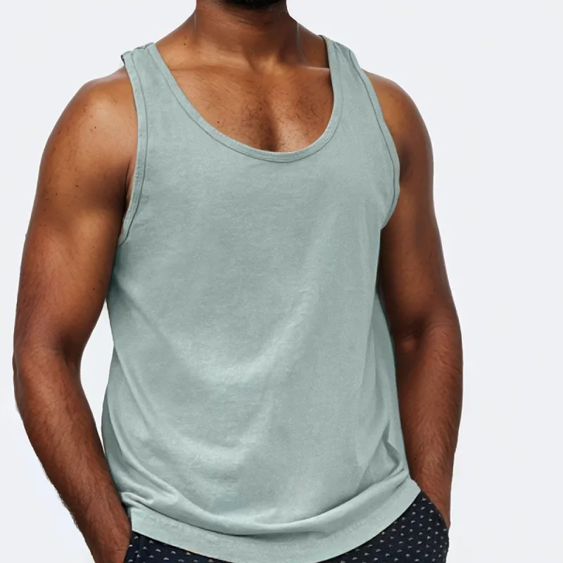 Mint Green Cotton Garment Dyed Tank Top (M & XL Available) sold by Blade + Blue