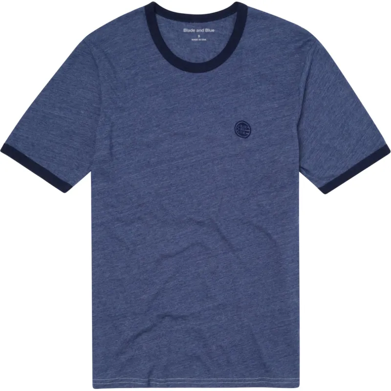 Stone Blue Tri-Blend Varsity Ringer T-Shirt (SIZE S & XXL) sold by Blade + Blue