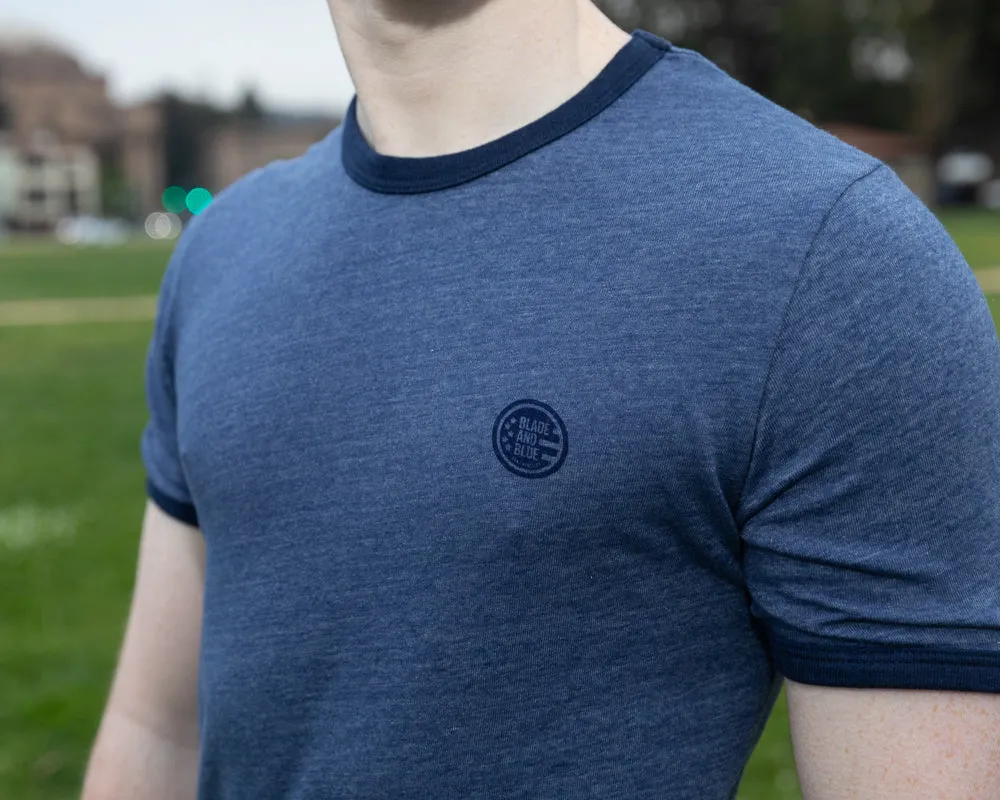 Stone Blue Tri-Blend Varsity Ringer T-Shirt (SIZE S & XXL) sold by Blade + Blue product image thumbnail 3