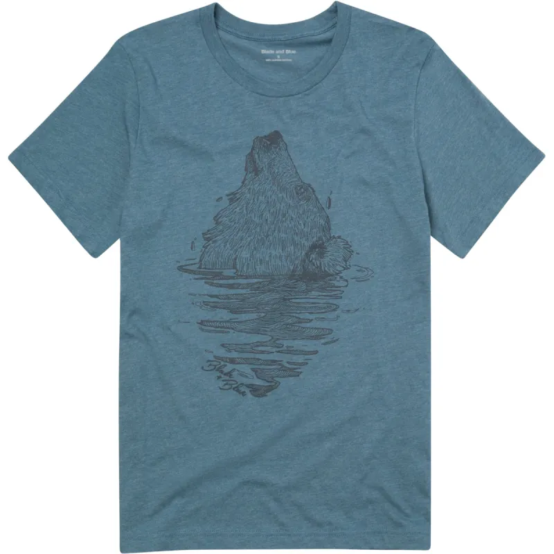 Teal Blue Crystallized Emerging Bear Graphic T-Shirt (Size S) sold by Blade + Blue