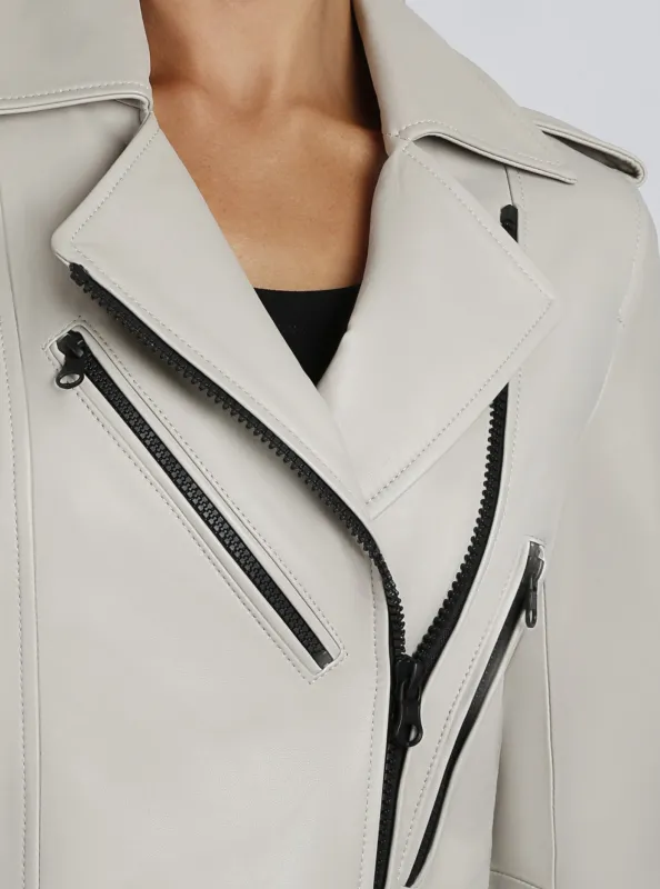 Cleo Cropped Genuine Leather Jacket sold by blanc noir