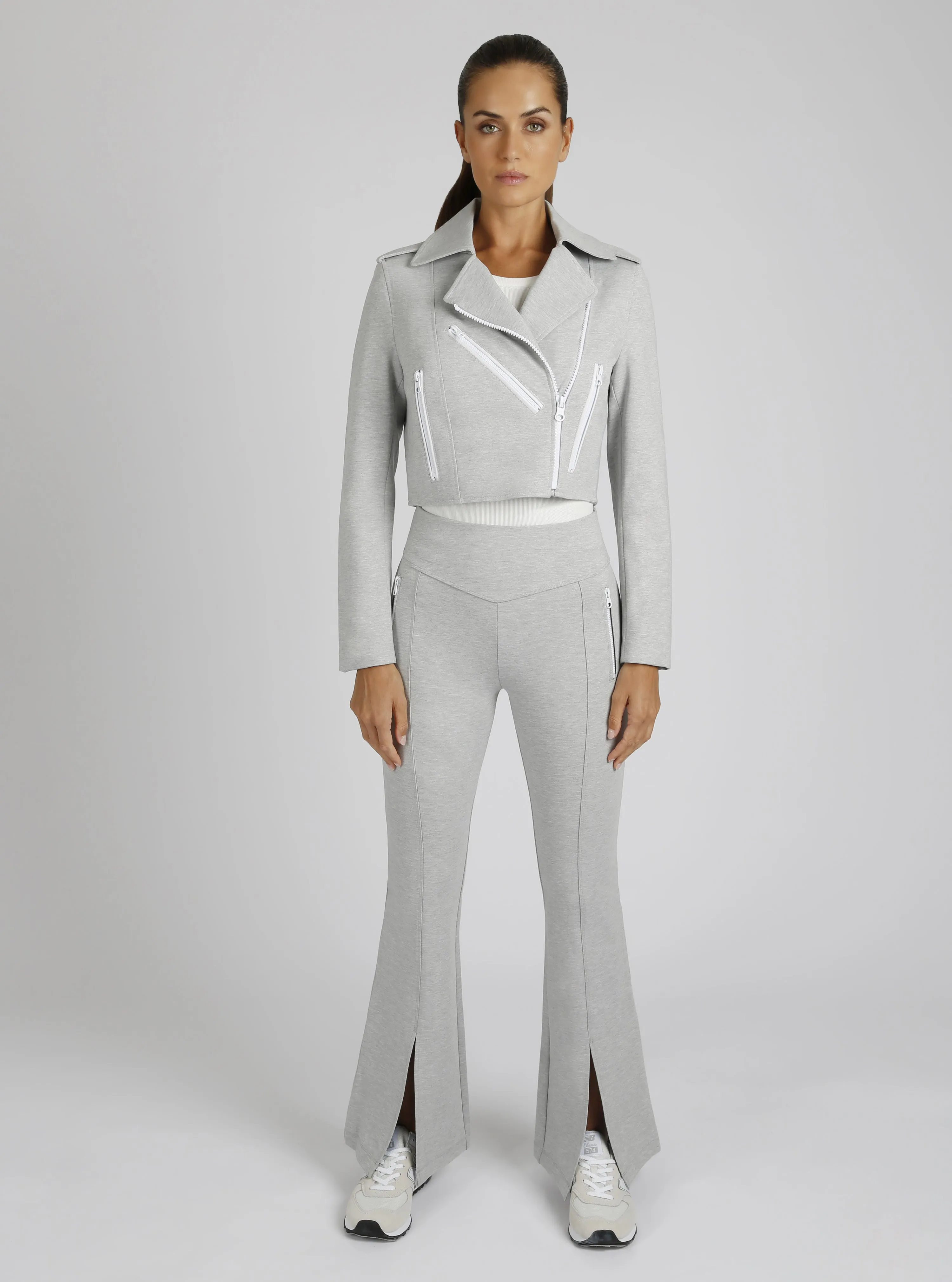 Cleo Cropped Ponte Moto Jacket sold by blanc noir product image thumbnail 2