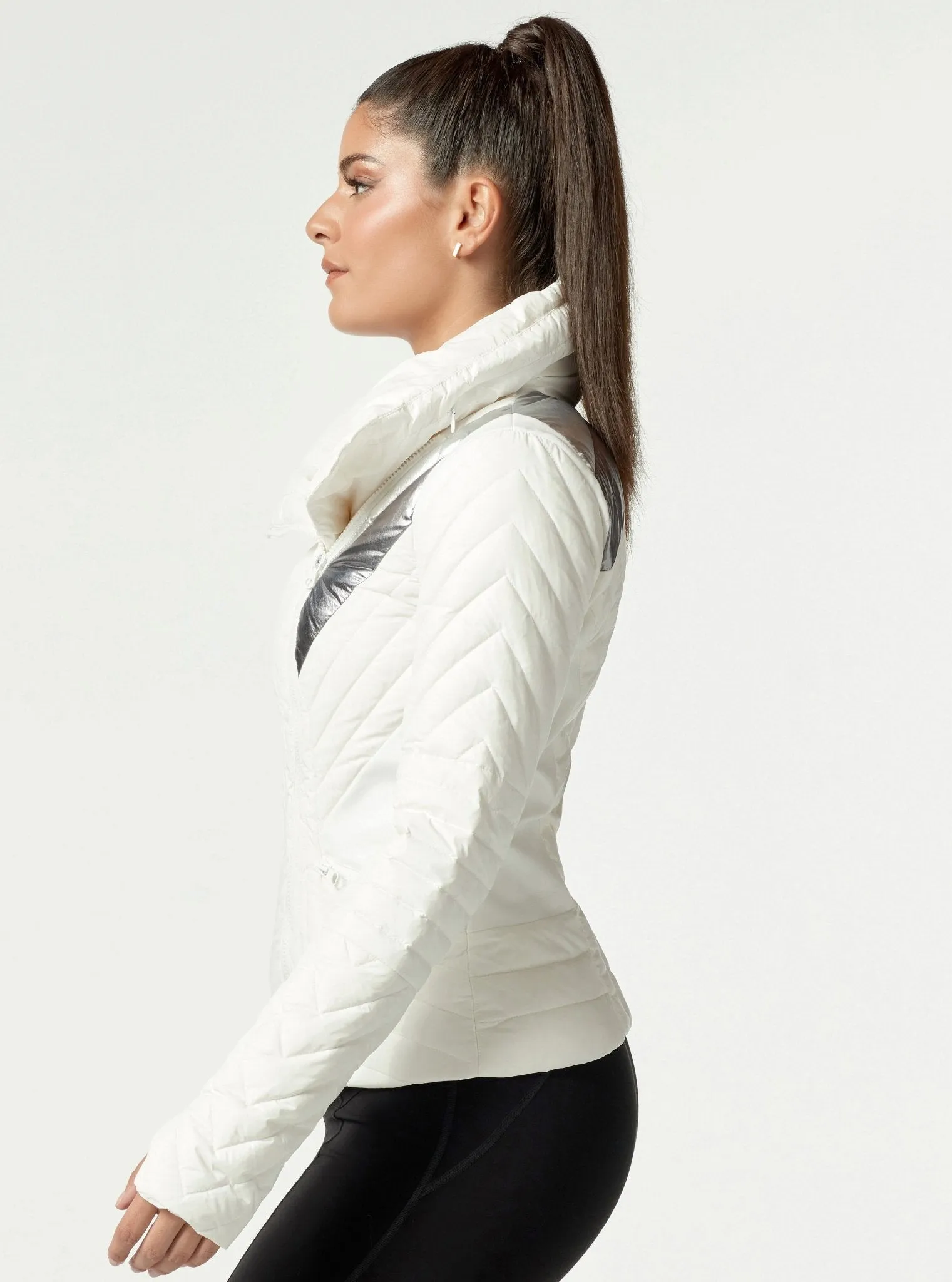 METALLIC MOTION PANEL PUFFER - Down Filled - FINAL SALE sold by blanc noir product image thumbnail 4