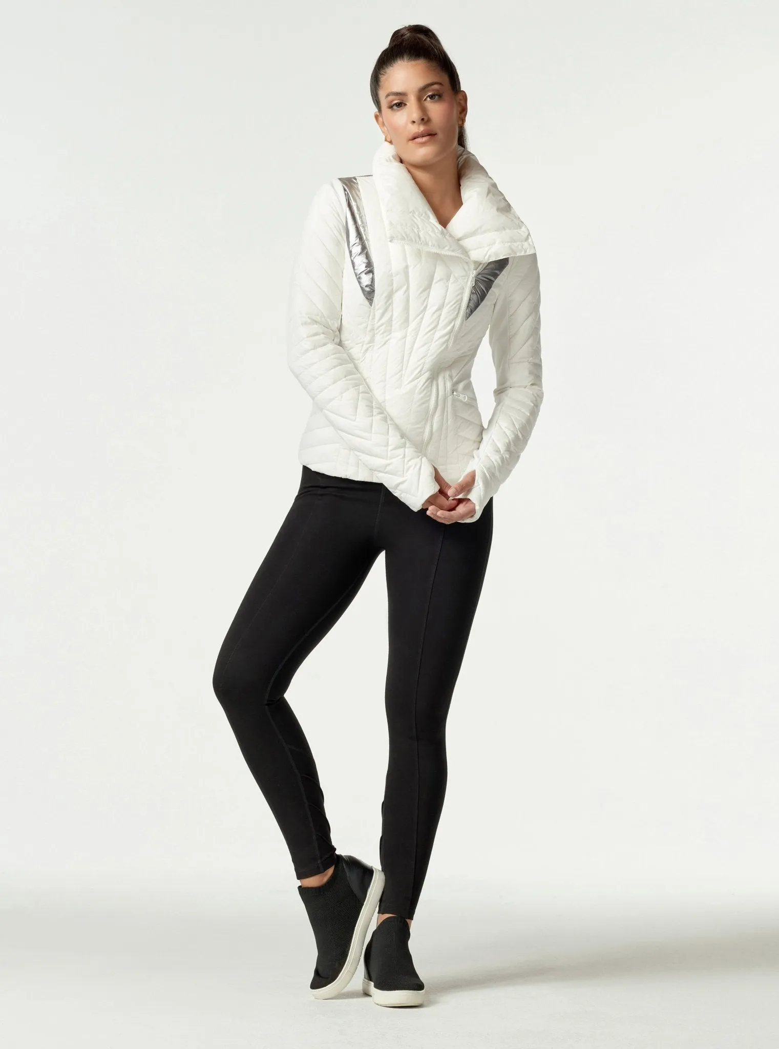 METALLIC MOTION PANEL PUFFER - Down Filled - FINAL SALE sold by blanc noir product image thumbnail 3