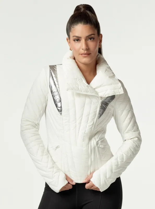 METALLIC MOTION PANEL PUFFER - Down Filled - FINAL SALE sold by blanc noir