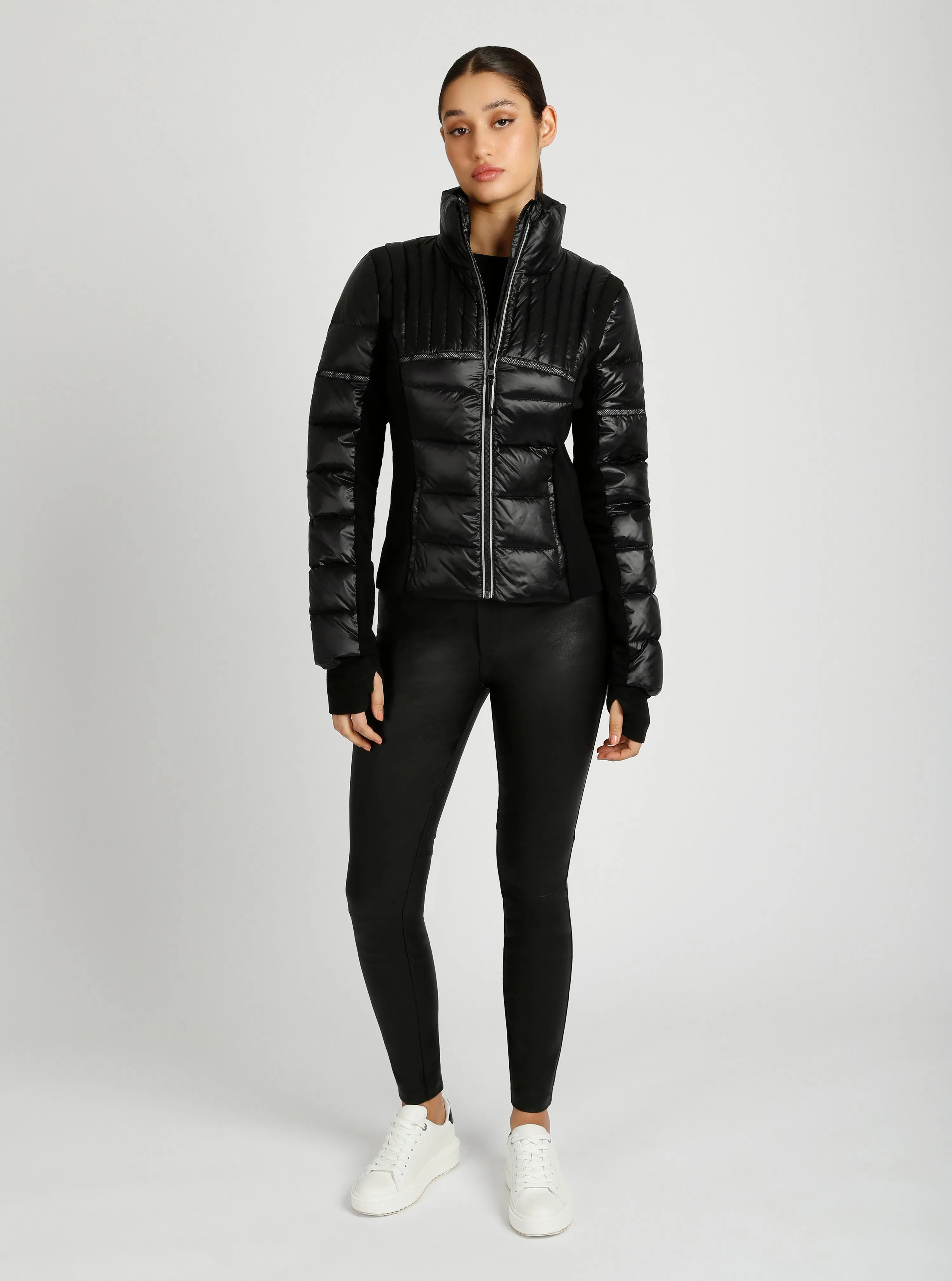 Reflective Inset Down Filled Feather Weight Jacket sold by blanc noir product image thumbnail 5