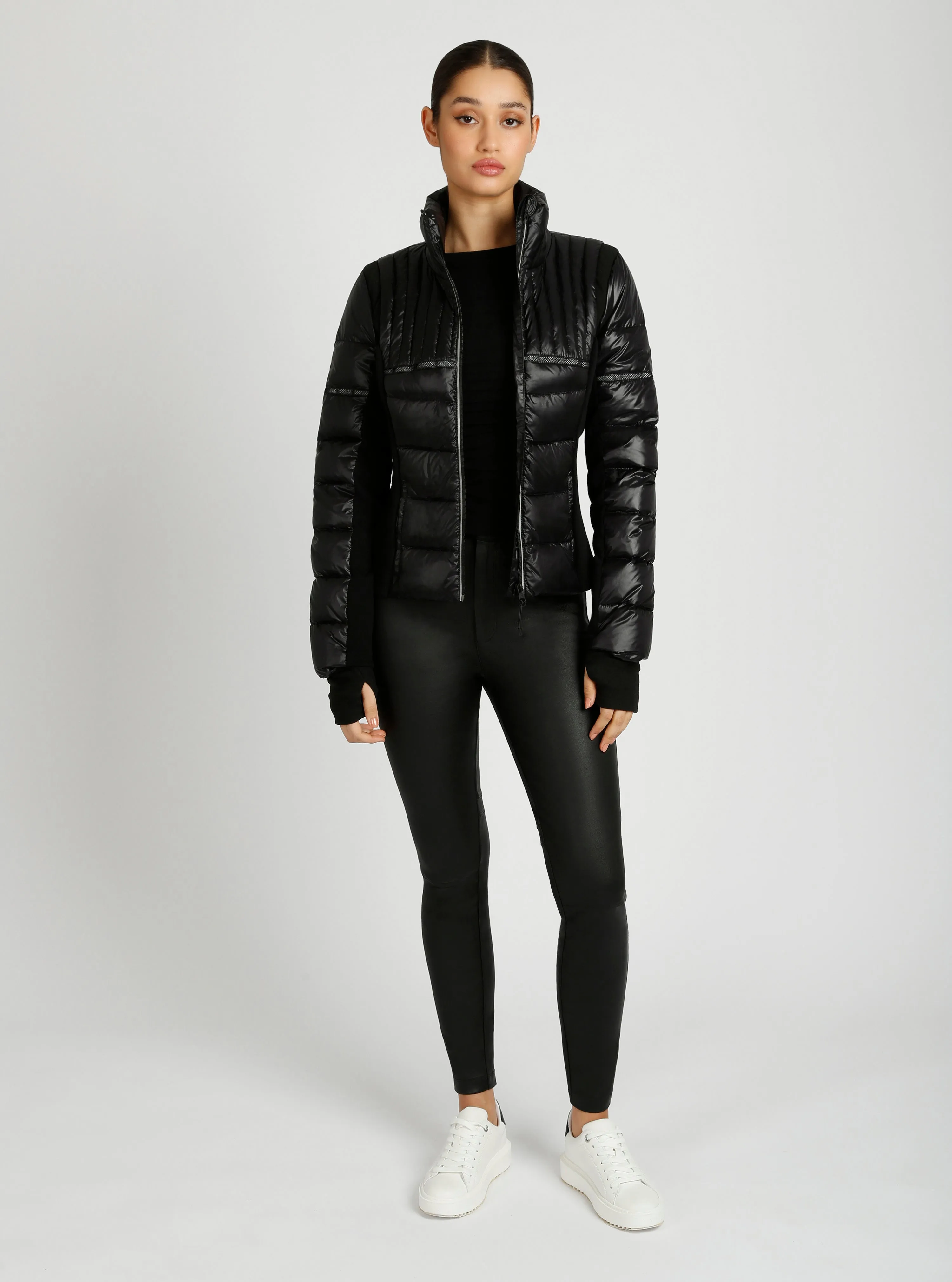Reflective Inset Down Filled Feather Weight Jacket sold by blanc noir product image thumbnail 3