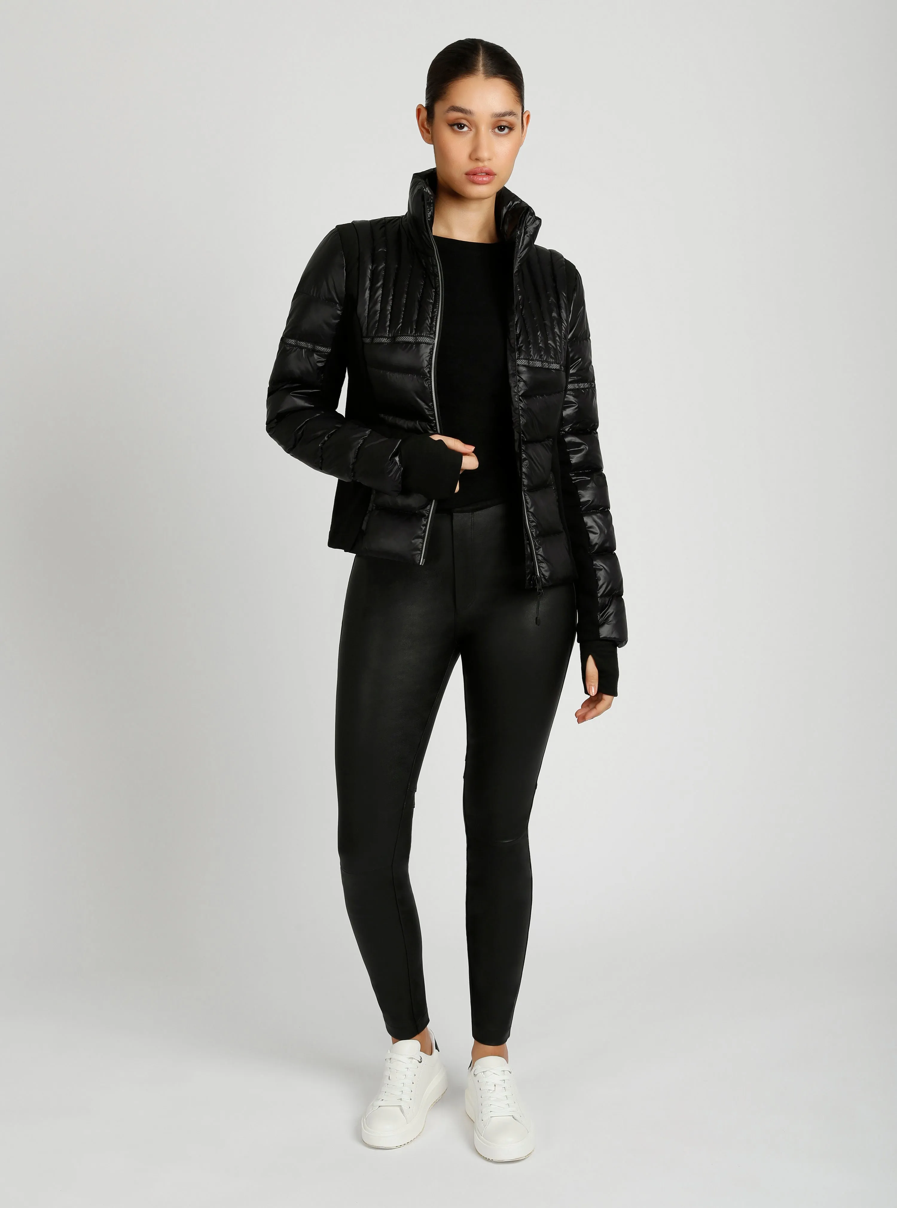 Reflective Inset Down Filled Feather Weight Jacket sold by blanc noir product image thumbnail 4