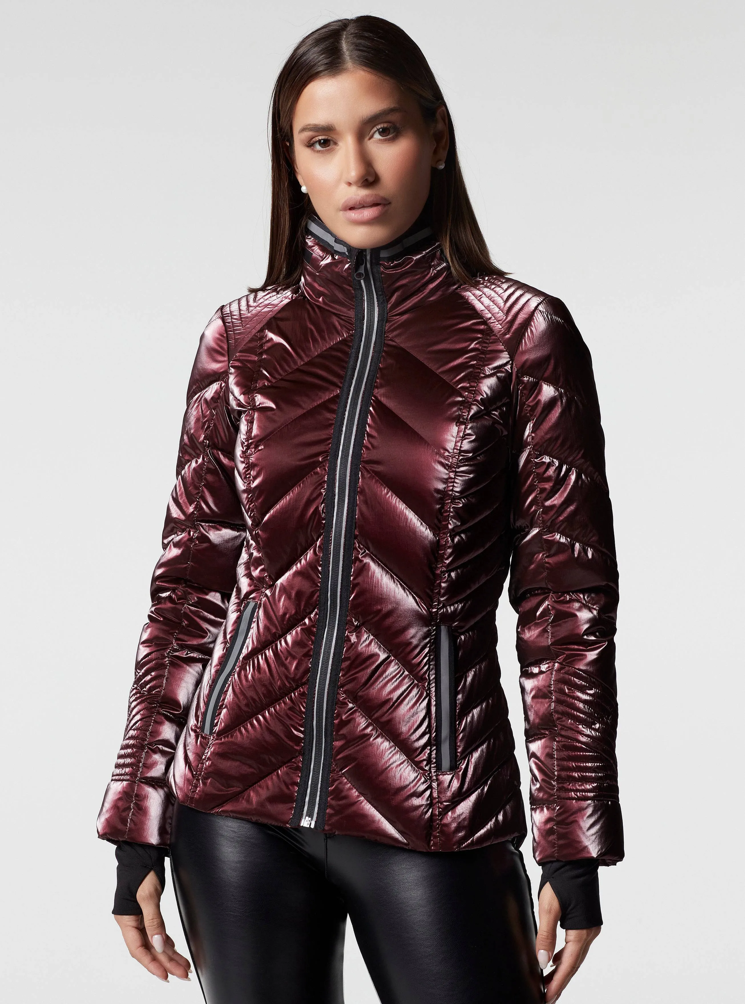 Super Hero Puffer Down Filled Jacket with Reflective Trim - Red sold by blanc noir product image thumbnail 4