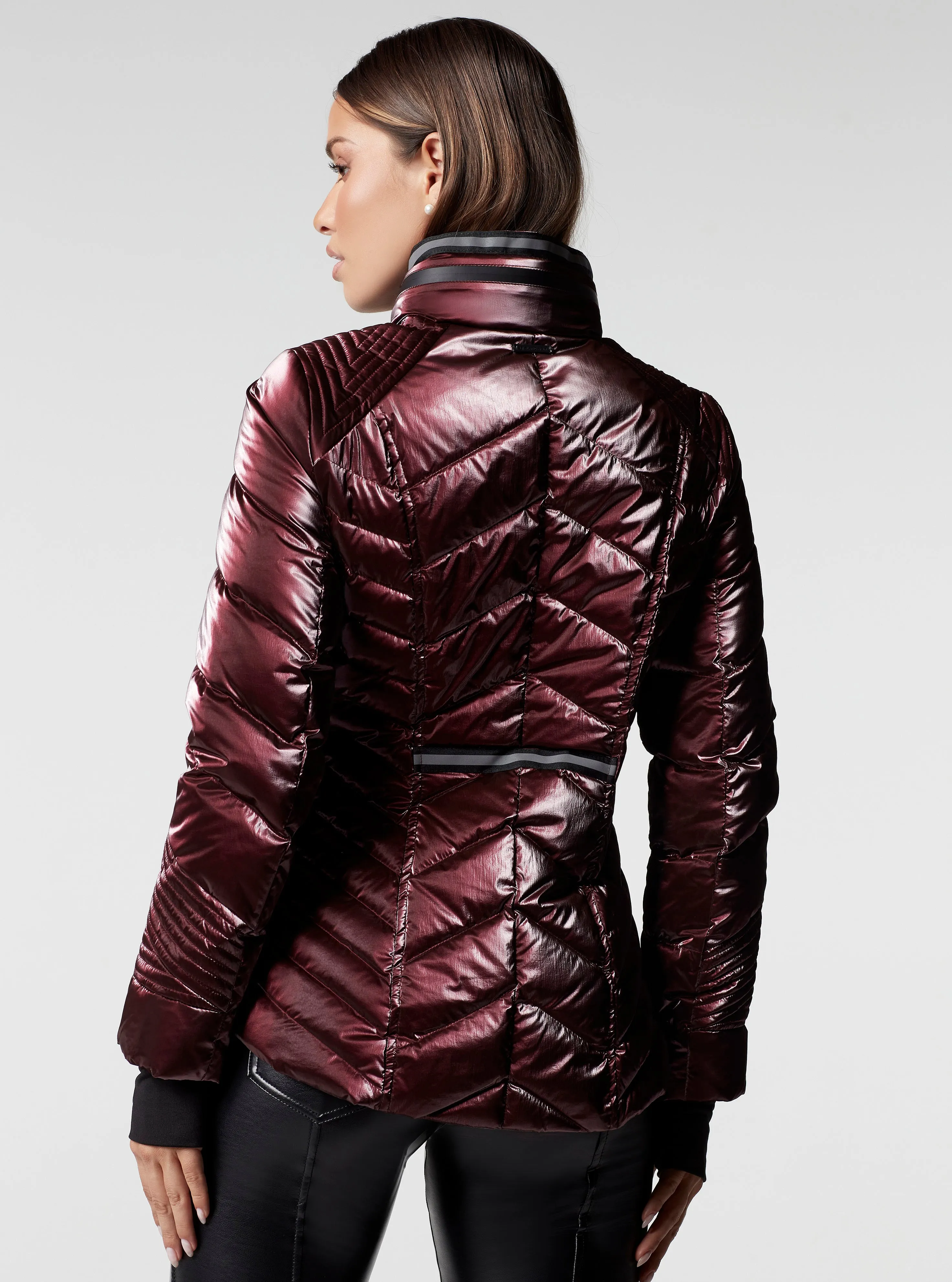 Super Hero Puffer Down Filled Jacket with Reflective Trim - Red sold by blanc noir product image thumbnail 5