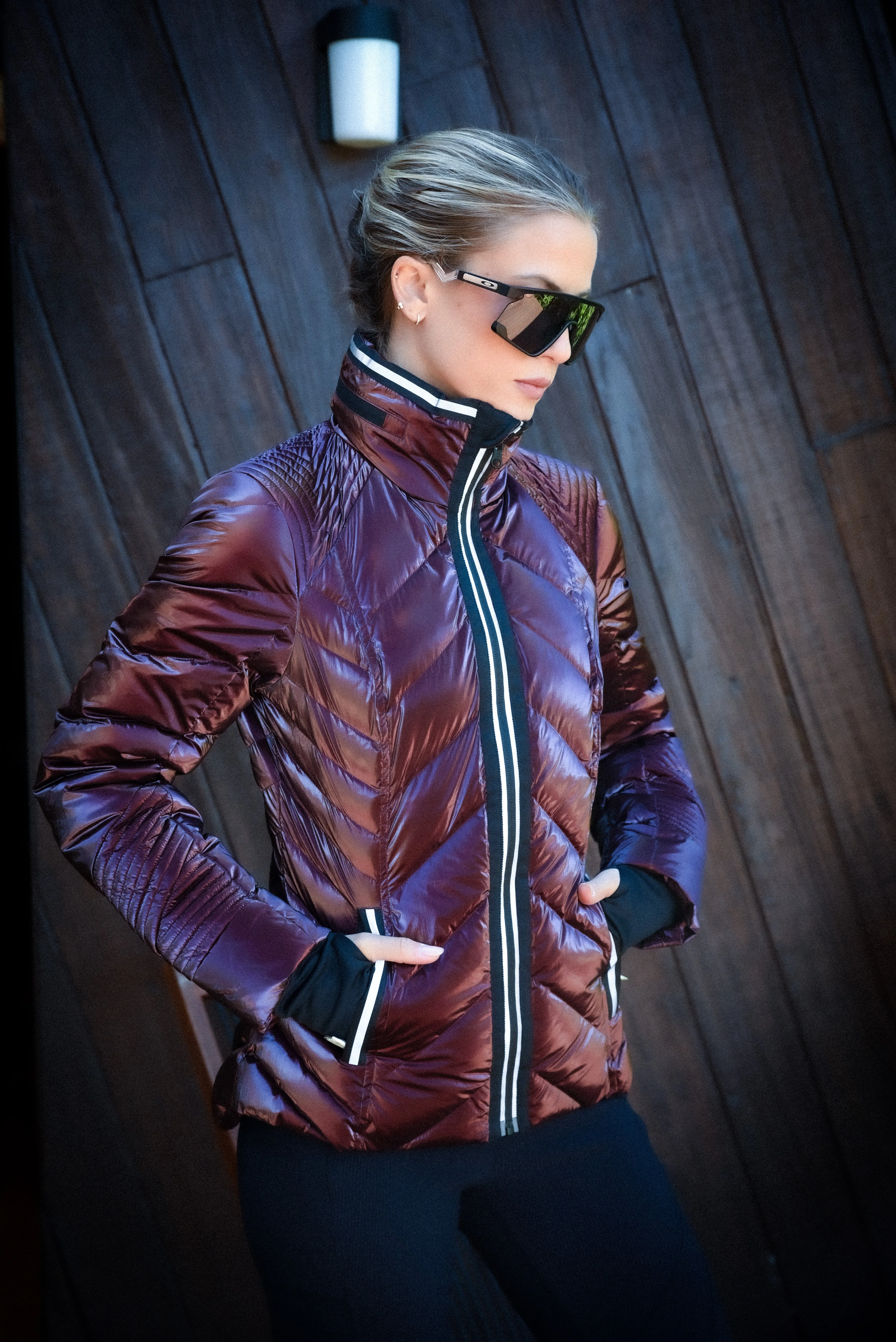 Super Hero Puffer Down Filled Jacket with Reflective Trim - Red sold by blanc noir product image thumbnail 2