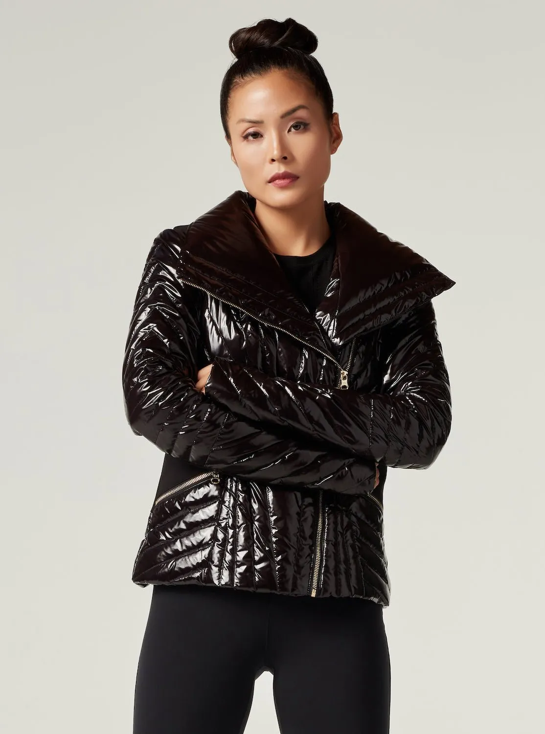 Gold Motion Panel Puffer sold by blanc noir product image thumbnail 3