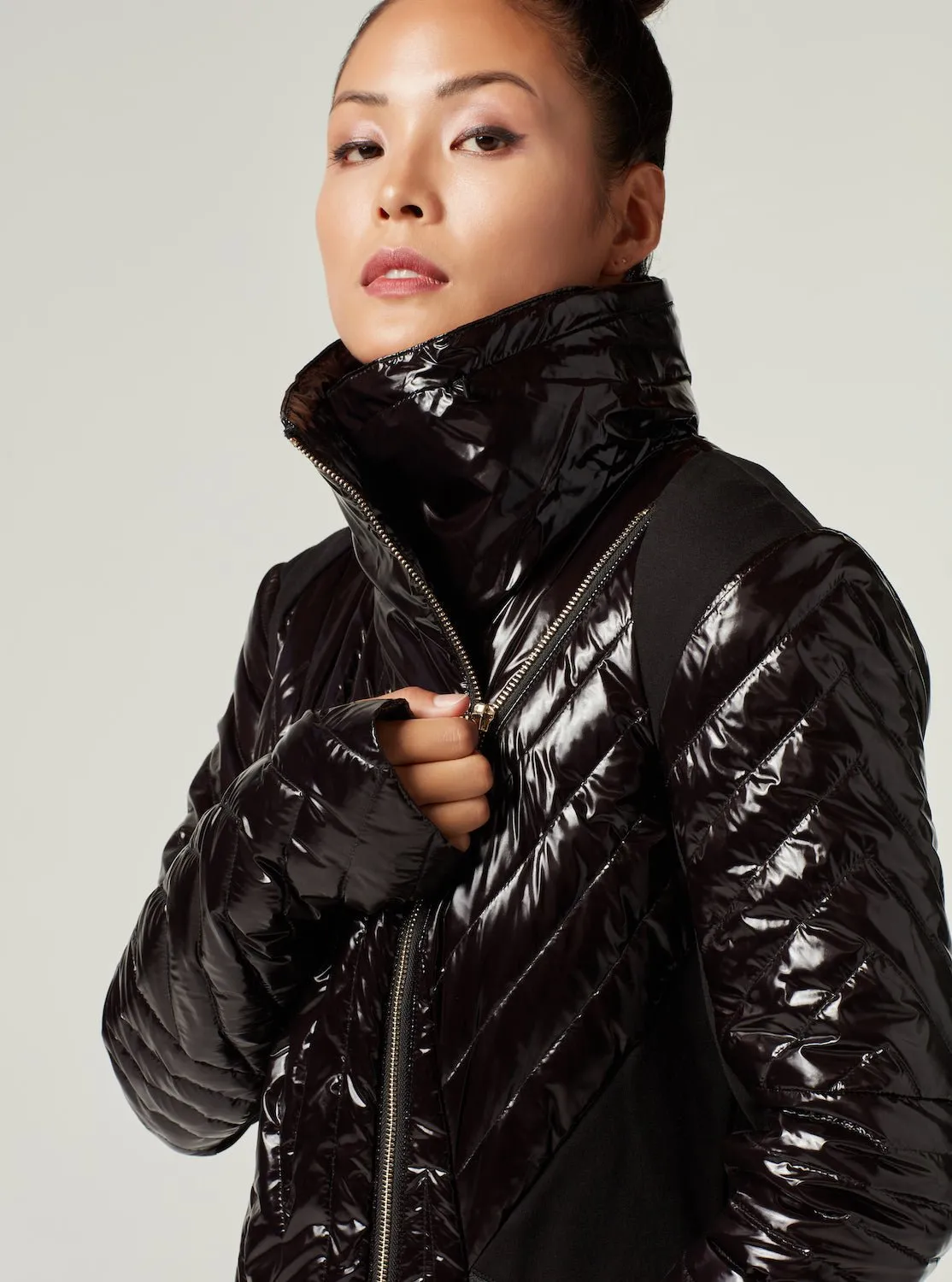 Gold Motion Panel Puffer sold by blanc noir product image thumbnail 4