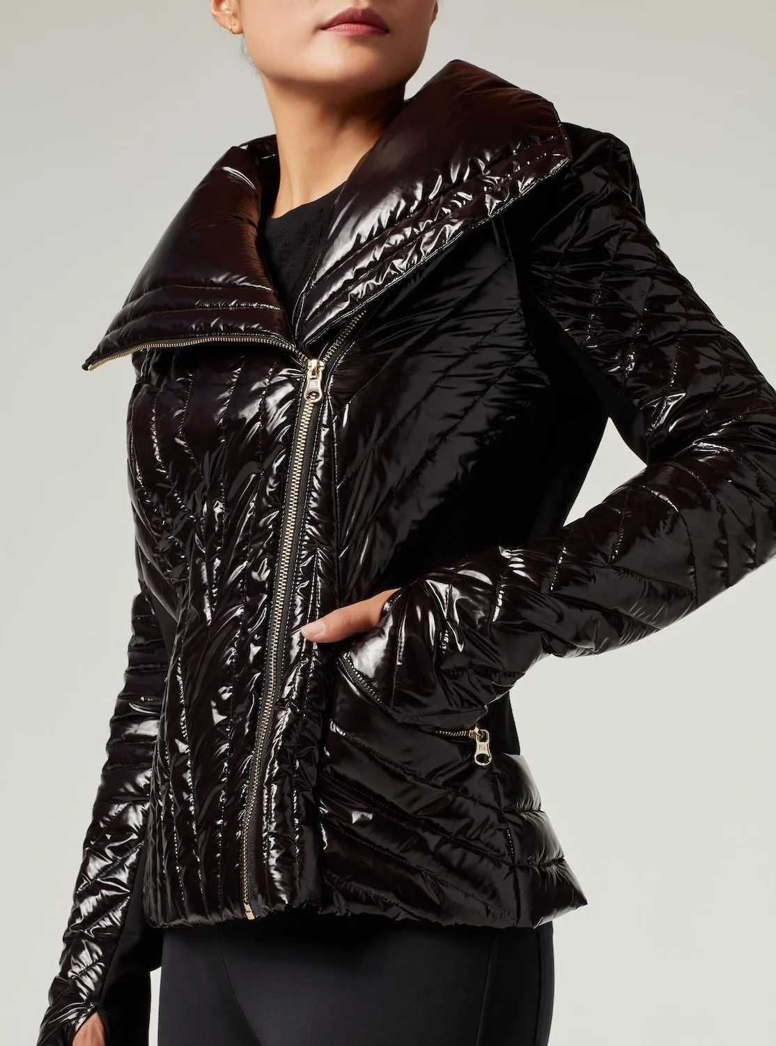 Gold Motion Panel Puffer sold by blanc noir