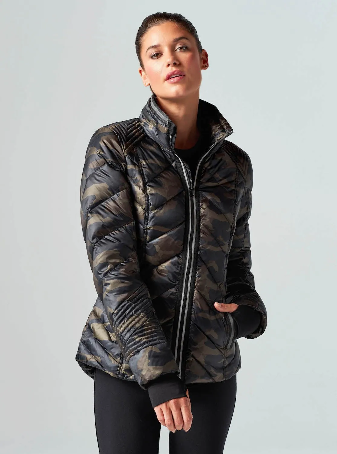 Puffer with Reflective Jacket - Camo sold by blanc noir product image thumbnail 2
