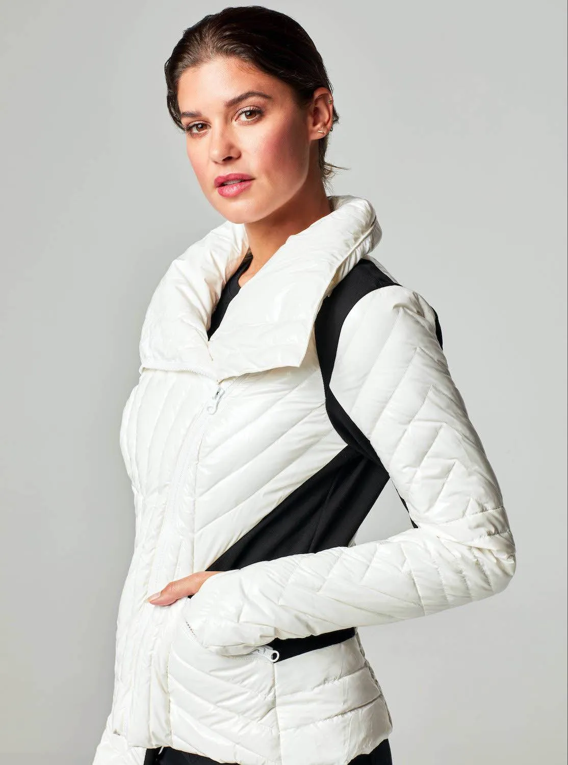 MOTION PANEL PUFFER SHINY - Final Sale sold by blanc noir