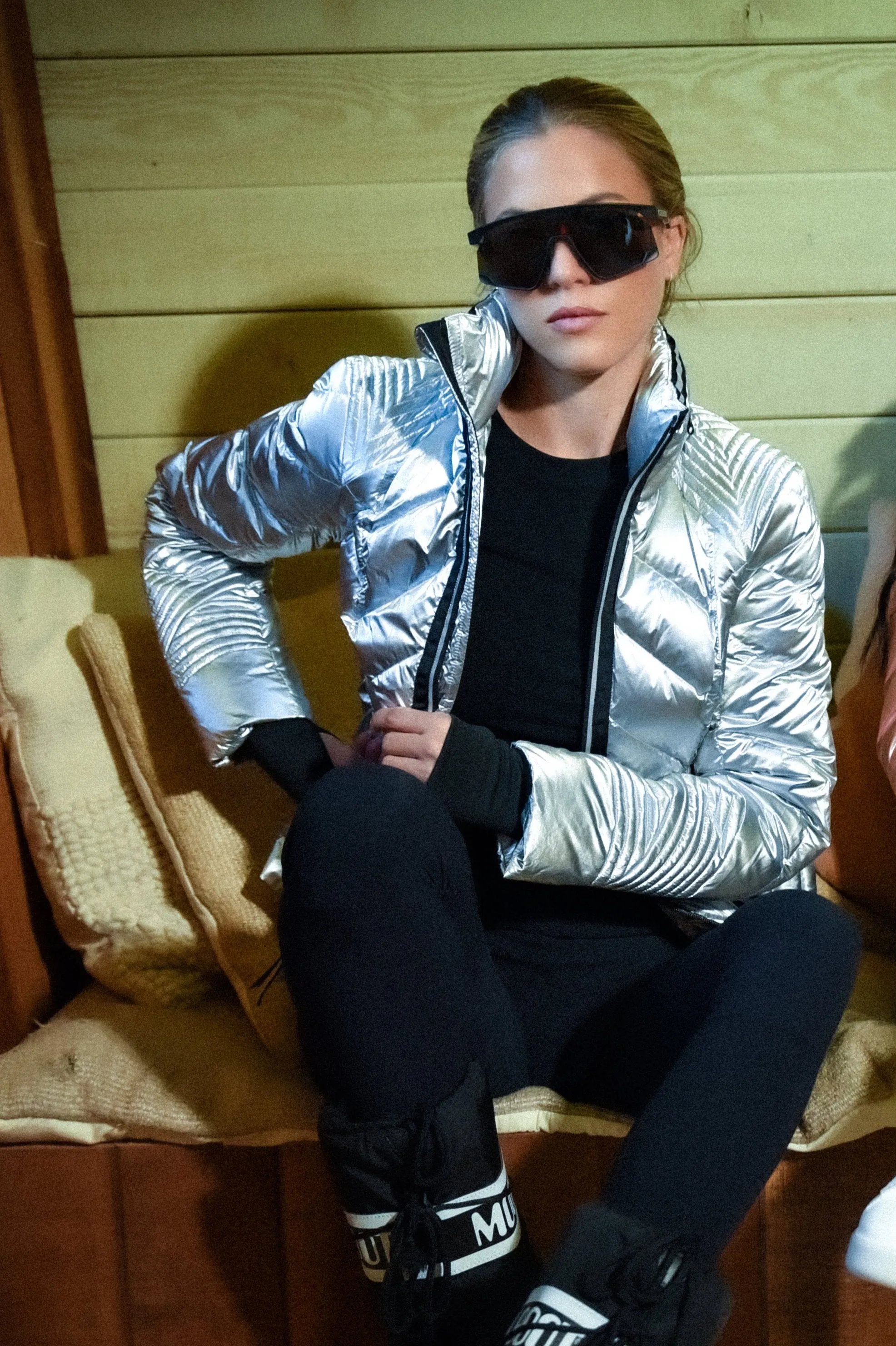 Super Hero Down Filled Puffer With Reflective Trim sold by blanc noir product image thumbnail 2