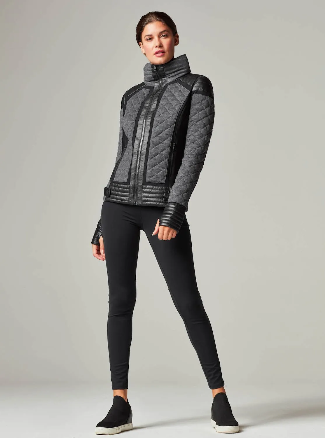 Mesh Inset Moto Puffer - Down Filled - FINAL SALE sold by blanc noir product image thumbnail 5