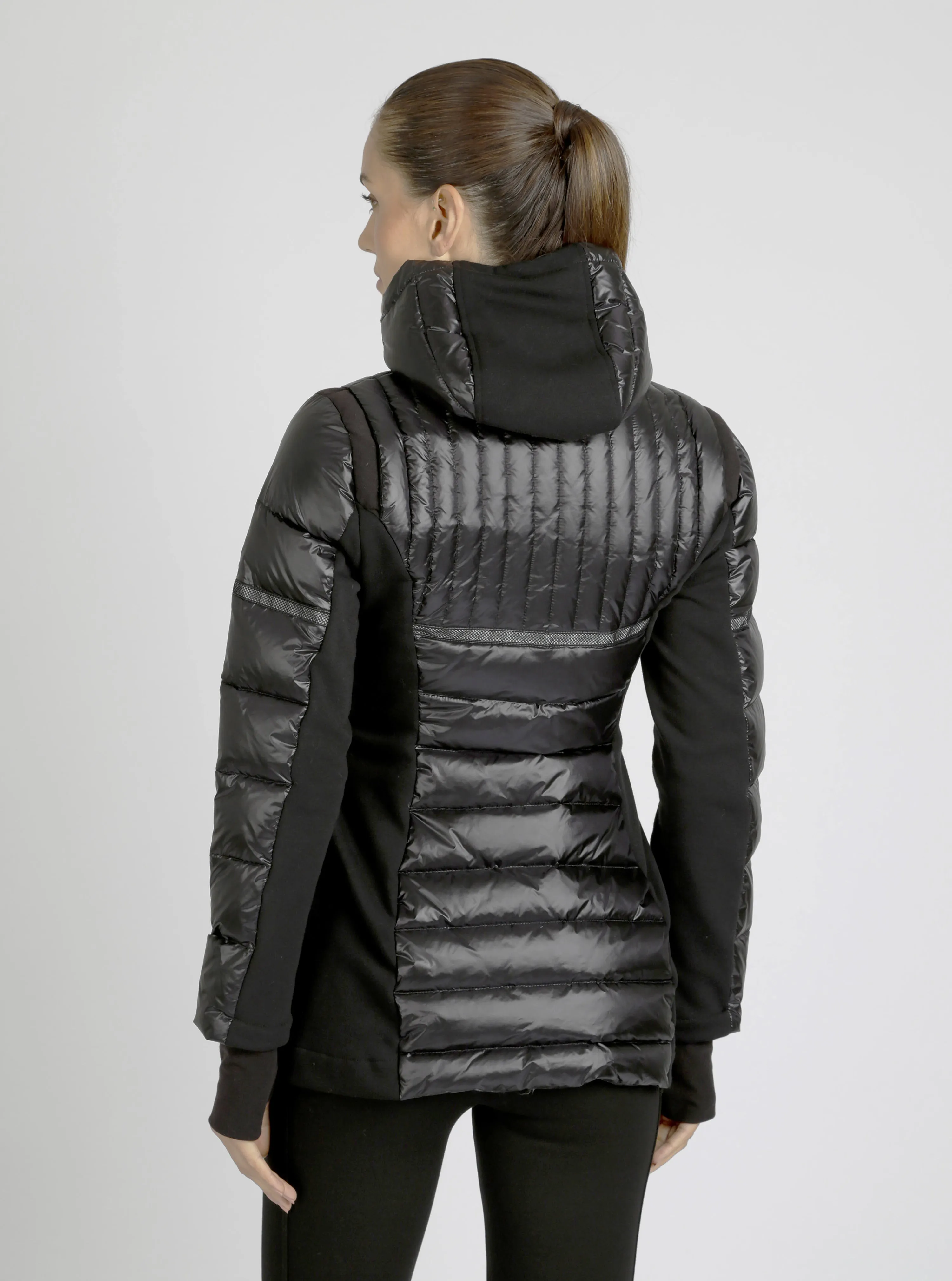 Reflective Inset Down Filled Feather Weight Parka - Black sold by blanc noir product image thumbnail 5