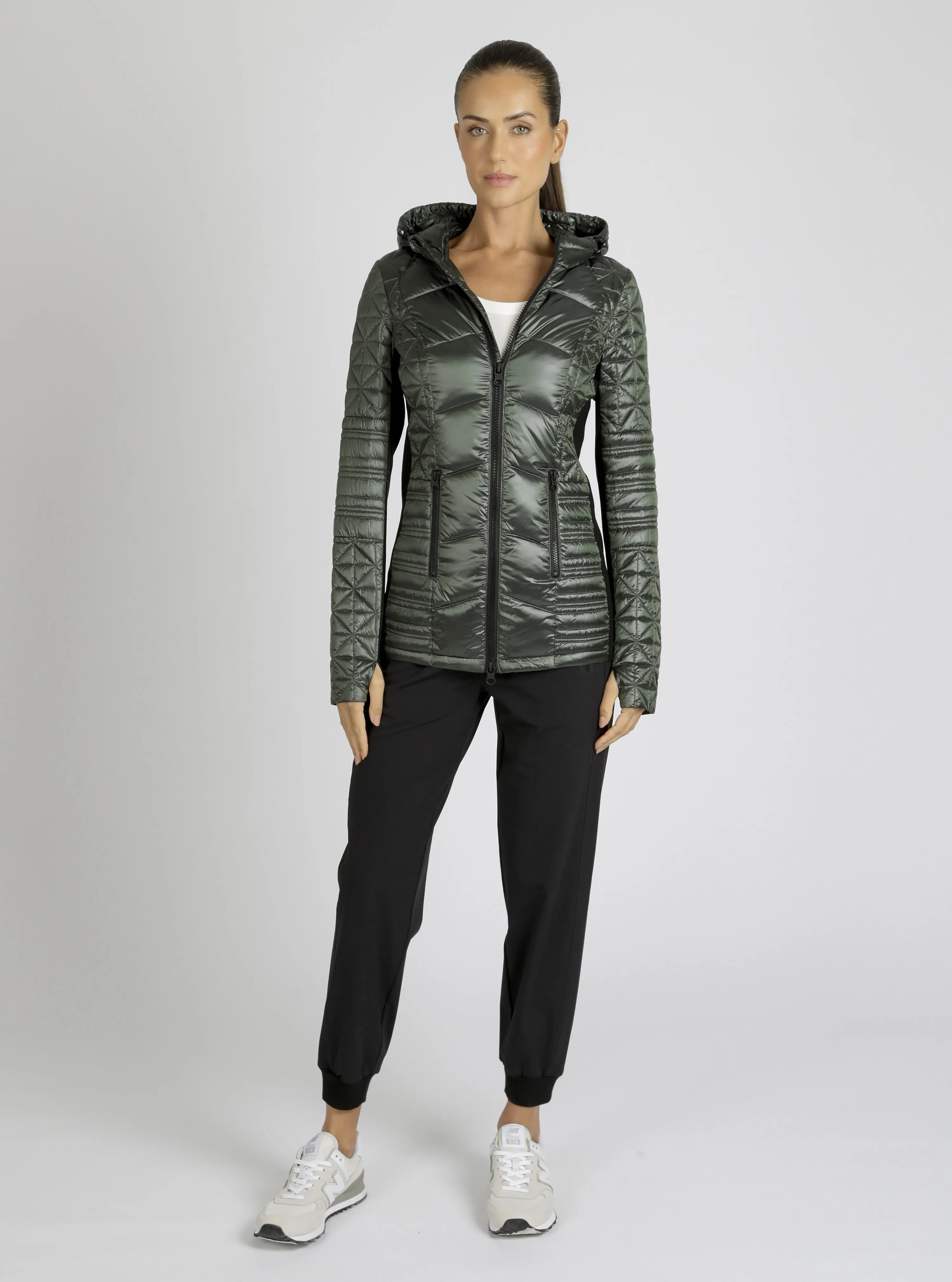 Lightweight Hooded Packable Mid Length Puffer sold by blanc noir product image thumbnail 5