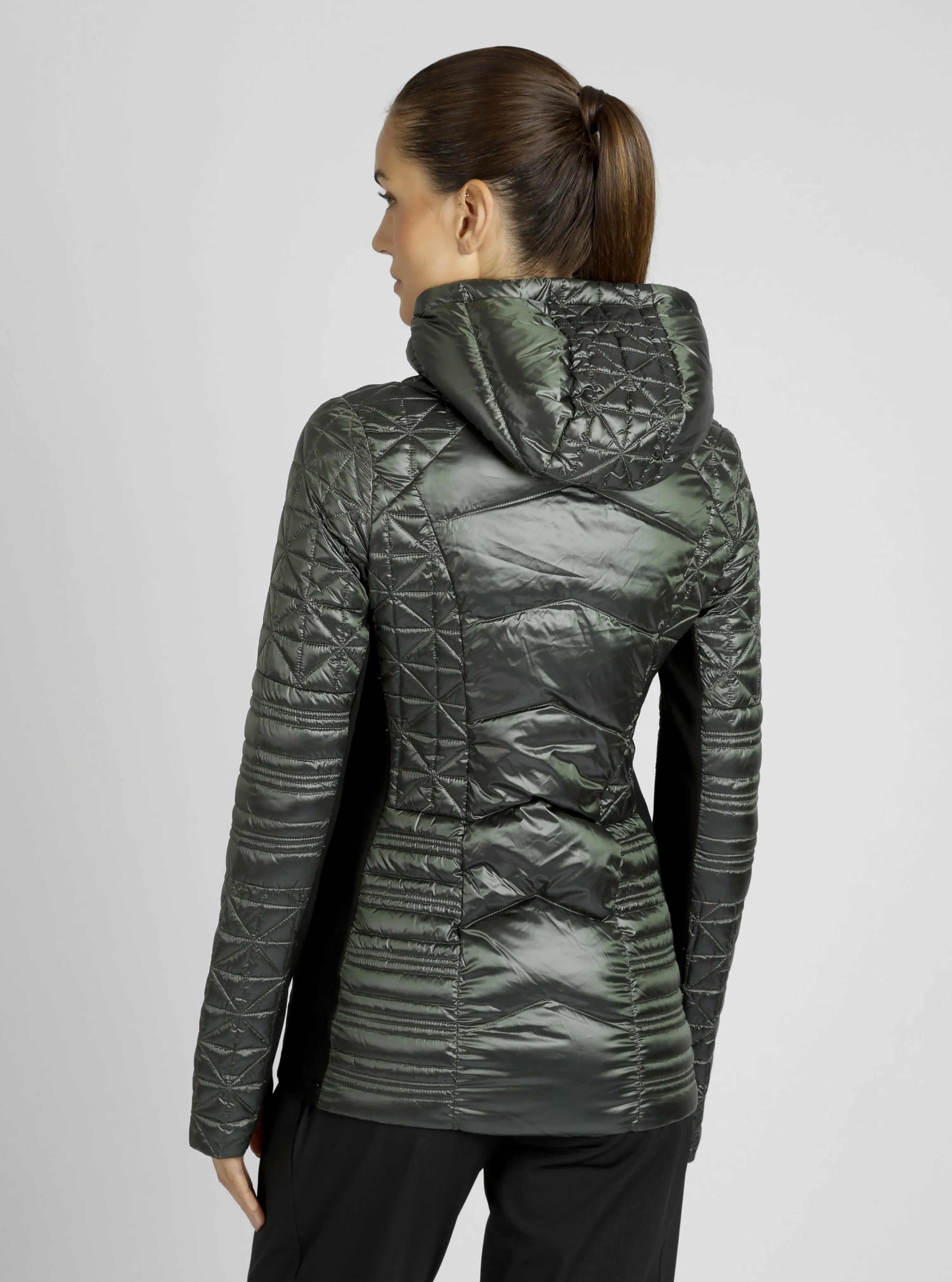 Lightweight Hooded Packable Mid Length Puffer sold by blanc noir product image thumbnail 3