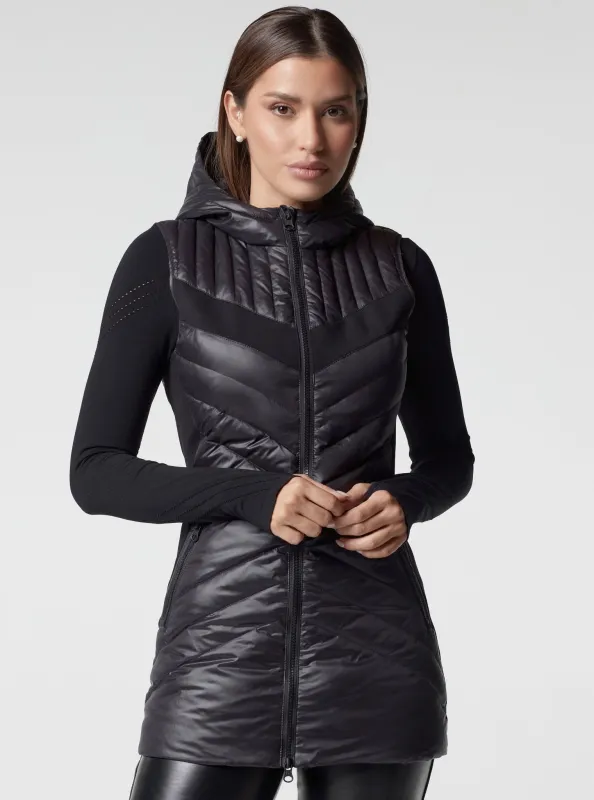 Elongated Puffer Vest - Black sold by blanc noir