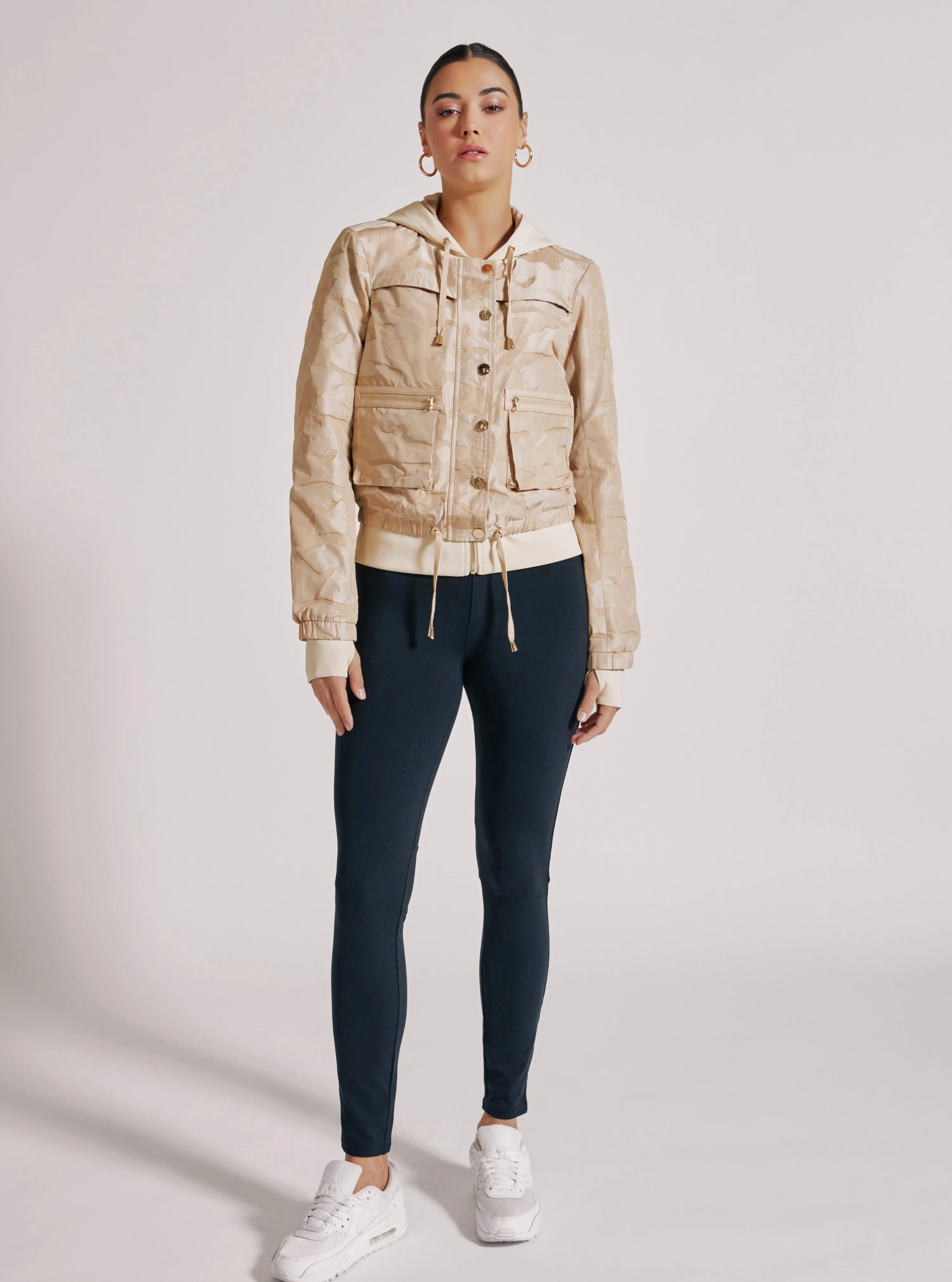 CAMO SKYFALL AVIATOR JACKET GOLD TRIMS - sold to citi trends sold by blanc noir product image thumbnail 4