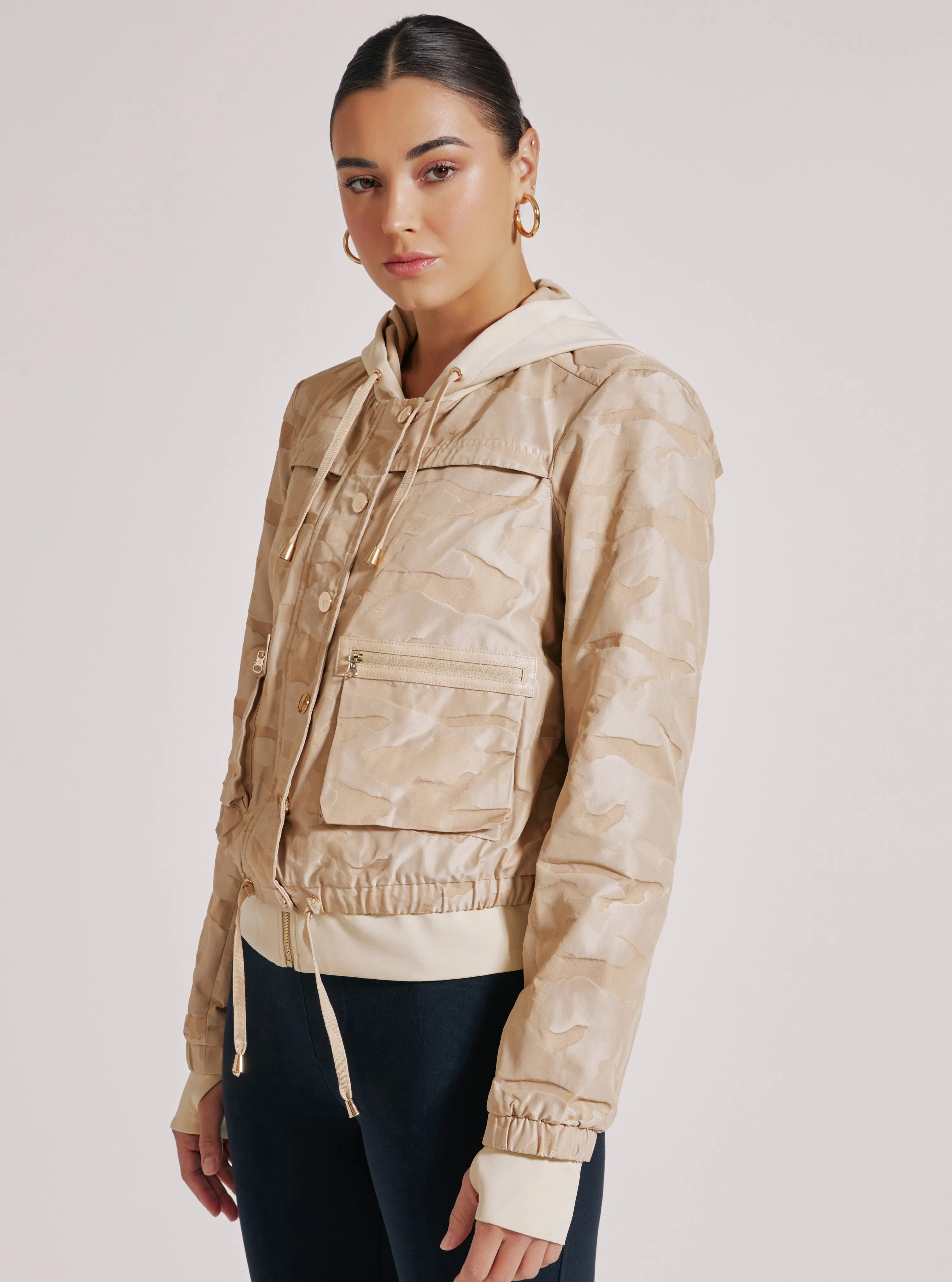 CAMO SKYFALL AVIATOR JACKET GOLD TRIMS - sold to citi trends sold by blanc noir product image thumbnail 5