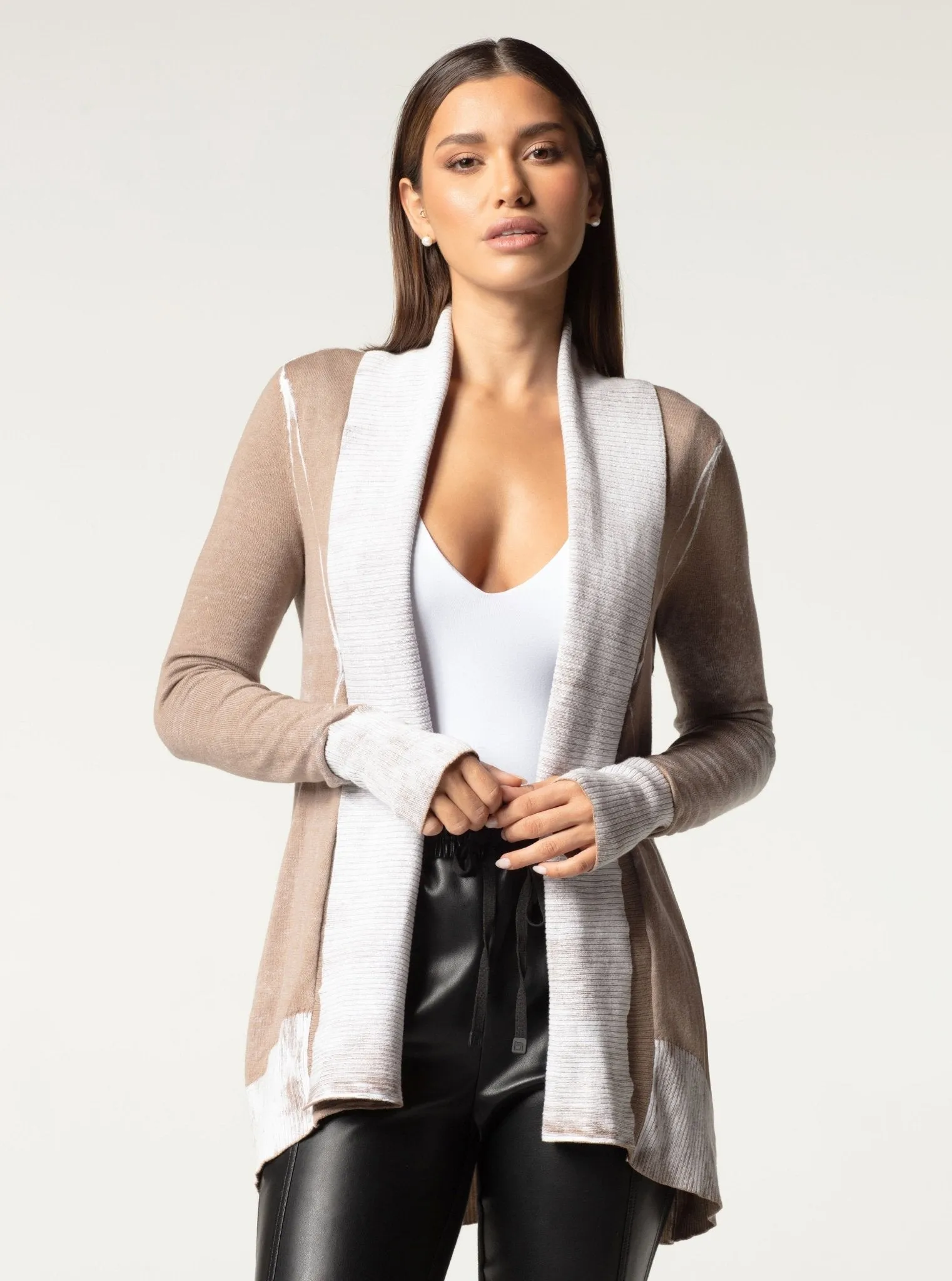 HUNTRESS DRAPE FRONT CARDIGAN sold by blanc noir product image thumbnail 3