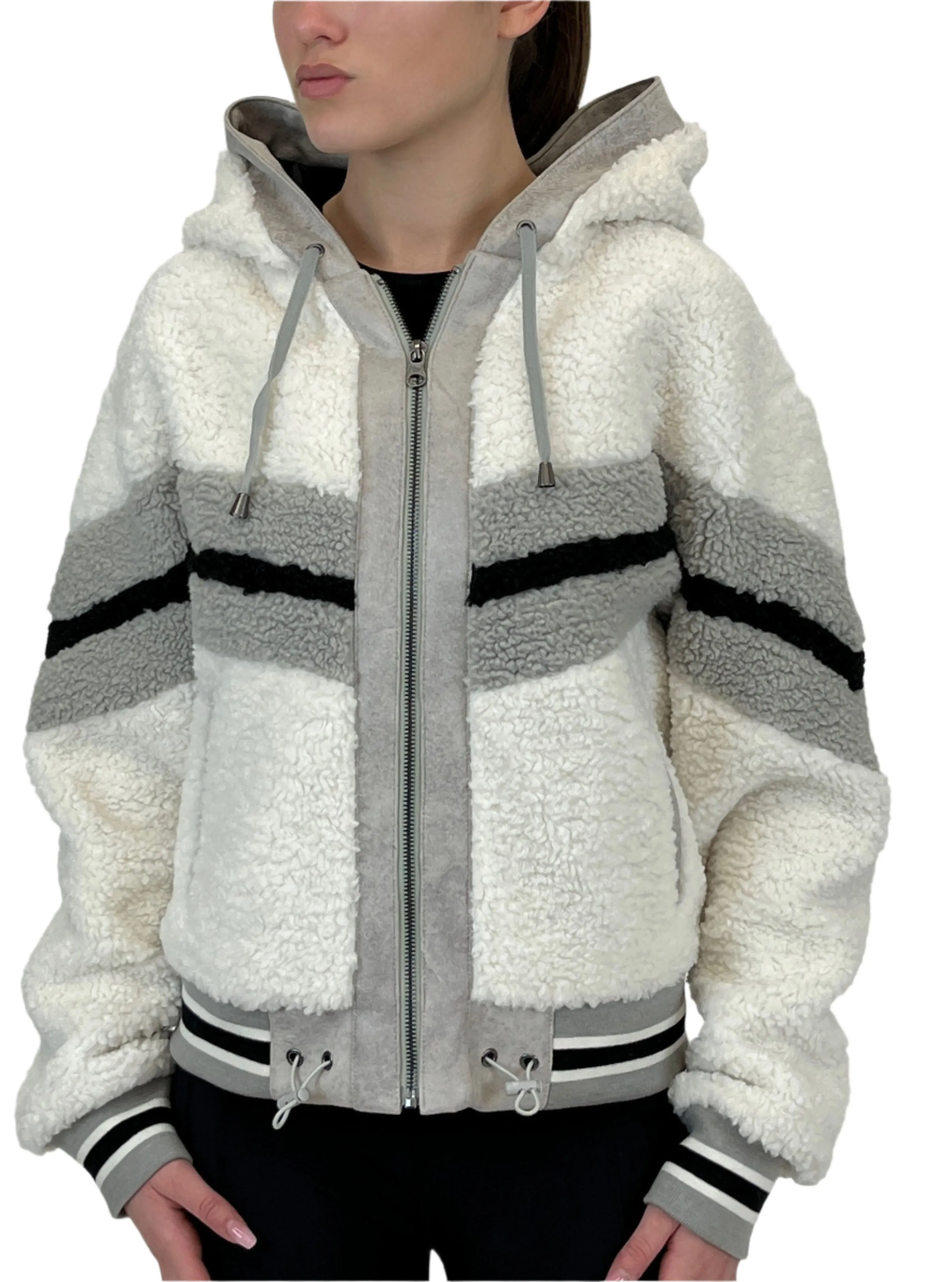 Sporty Shearling Hoodie sold by blanc noir product image thumbnail 2