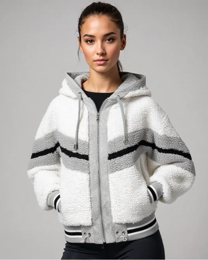 Sporty Shearling Hoodie sold by blanc noir