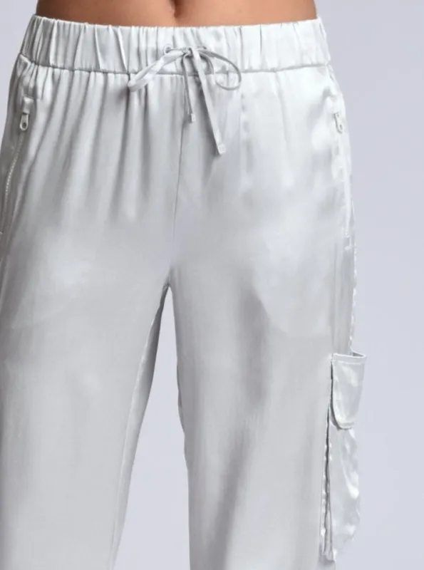 Chelsea Silk Wide Leg Cargo Pant sold by blanc noir