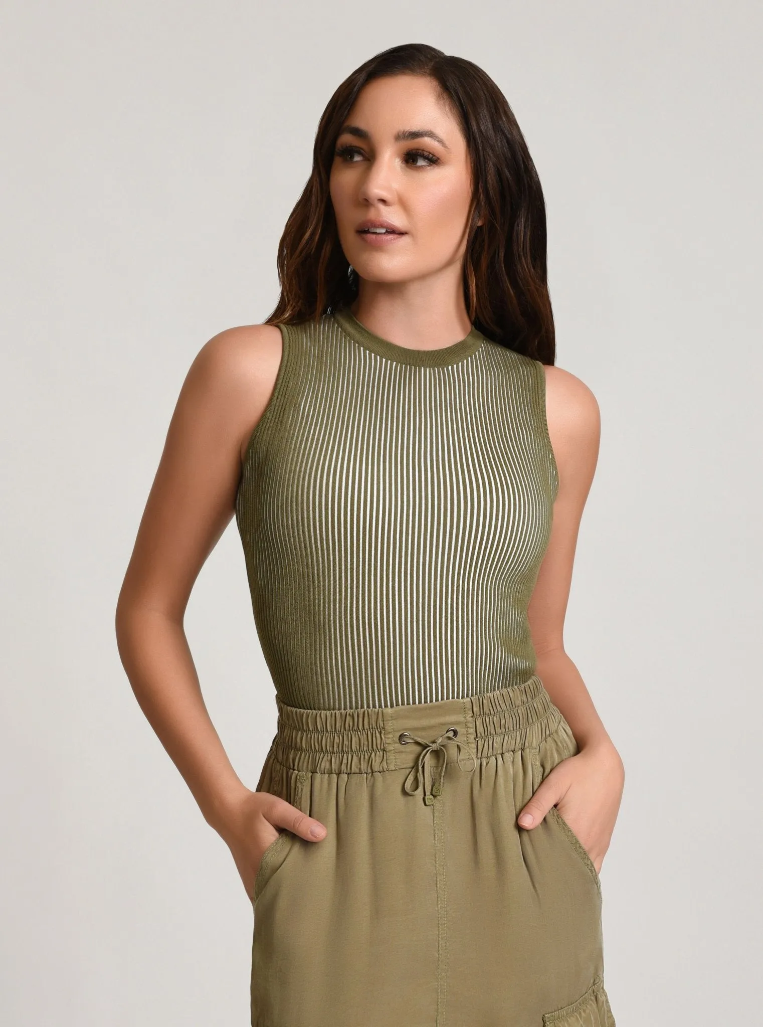 Two Tone Rib Tank sold by blanc noir product image thumbnail 4