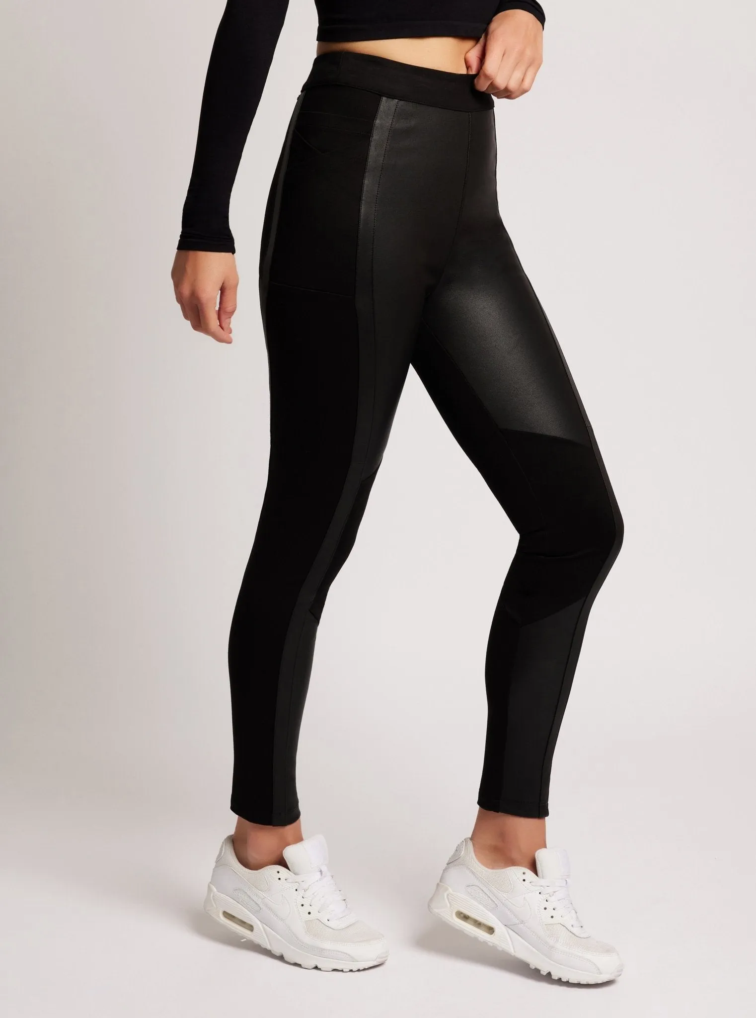 Ponte Leather Legging sold by blanc noir product image thumbnail 3