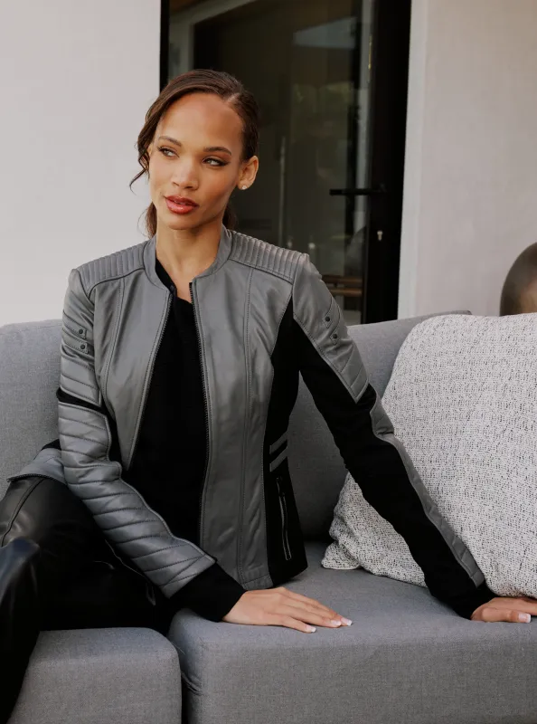 Angel Falls Moto - Grey sold by blanc noir