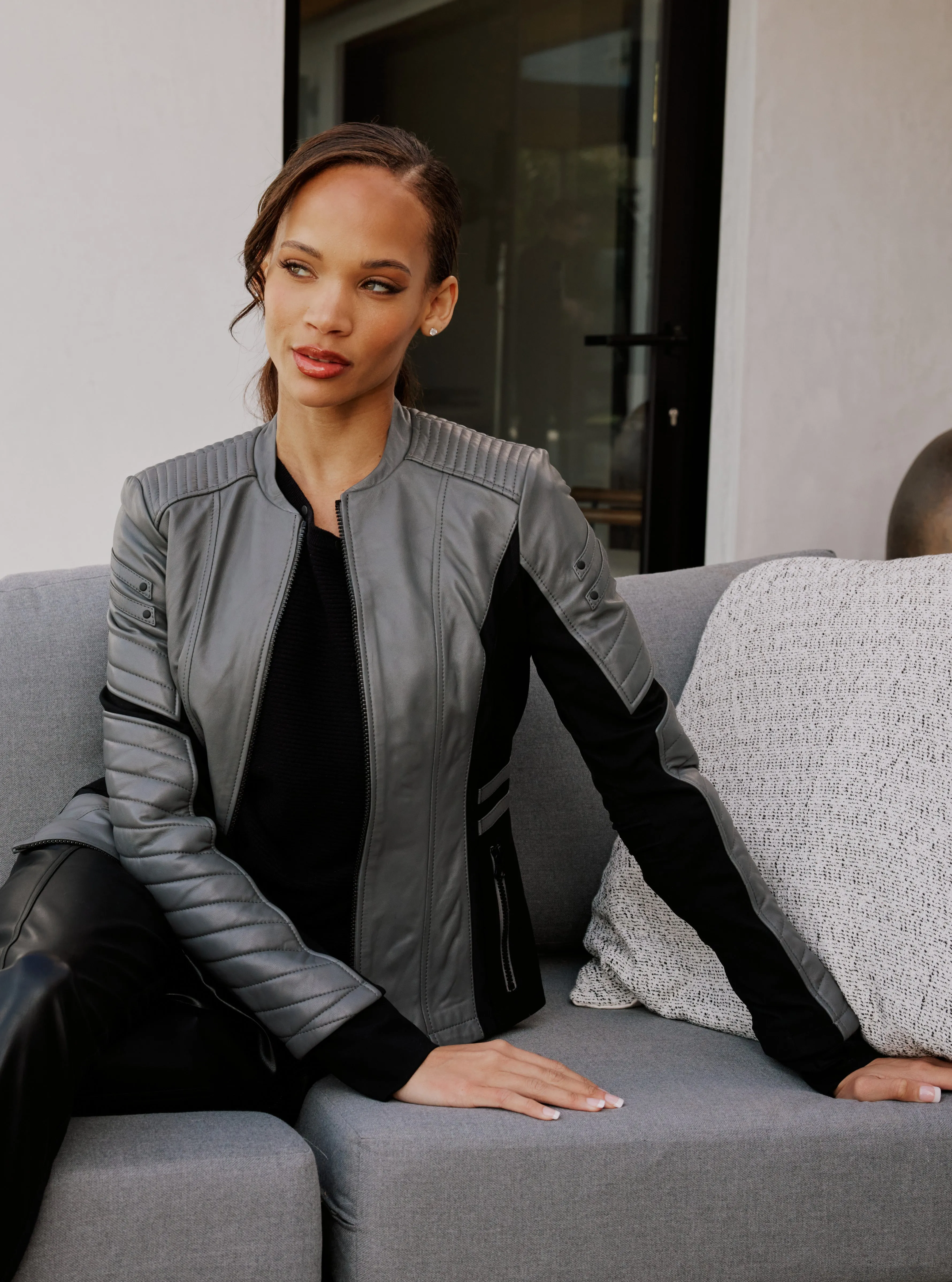 Angel Falls Moto - Grey sold by blanc noir