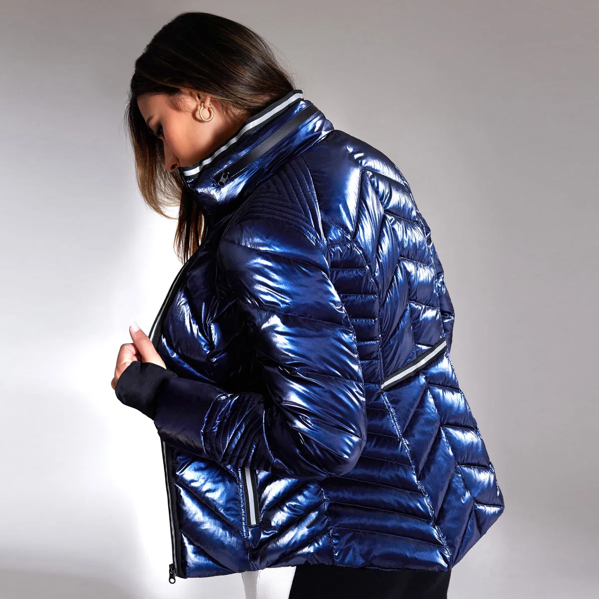 Super Hero Puffer Down Filled Jacket with Reflective Trim sold by blanc noir product image thumbnail 4