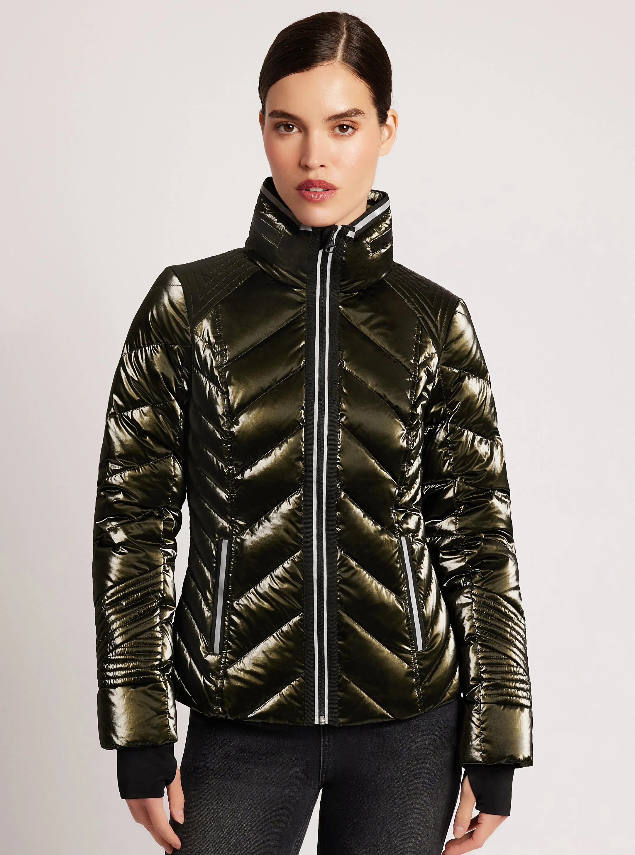 Super Hero Puffer Down Filled Jacket with Reflective Trim sold by blanc noir product image thumbnail 2