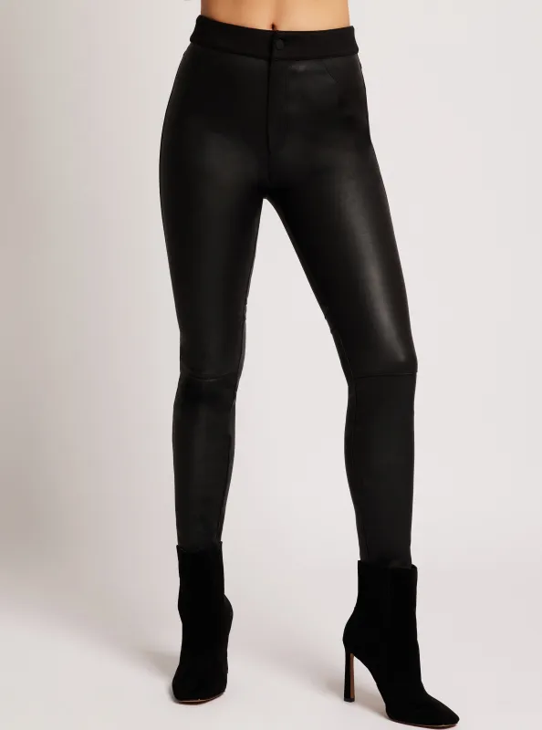 High Waist Stretch Leather Pant sold by blanc noir