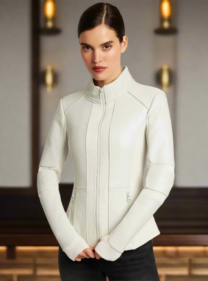 Zip Front Moto Jacket Vegan Leather / Bonded French Terry sold by blanc noir