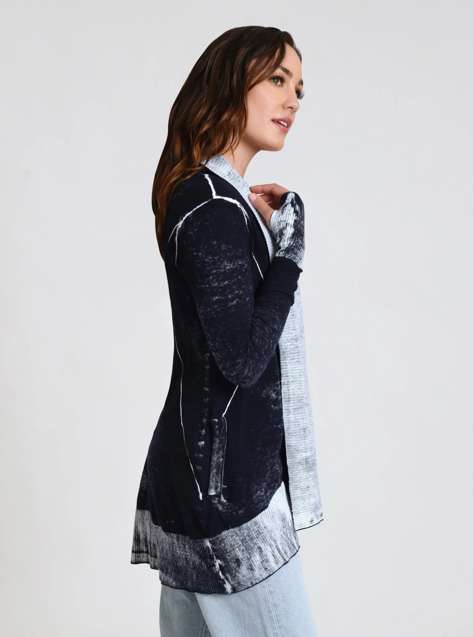 Huntress Drape Front Cardigan - FINAL SALE sold by blanc noir product image thumbnail 4