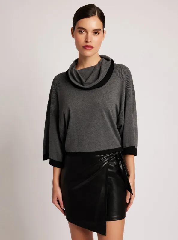 Portola Heathered Cowl Neck Sweater sold by blanc noir