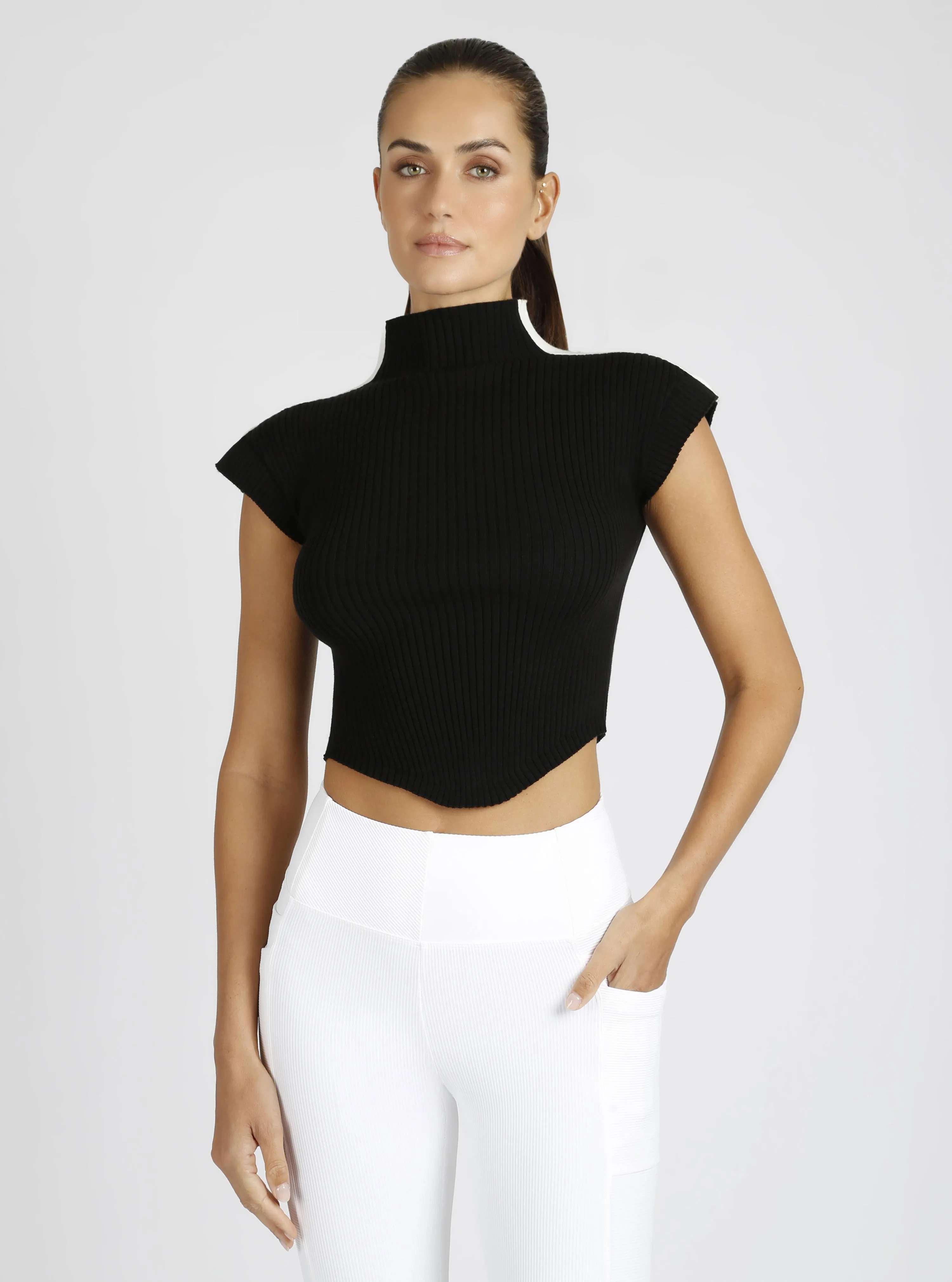 Brianna Mock Neck Top sold by blanc noir product image thumbnail 5