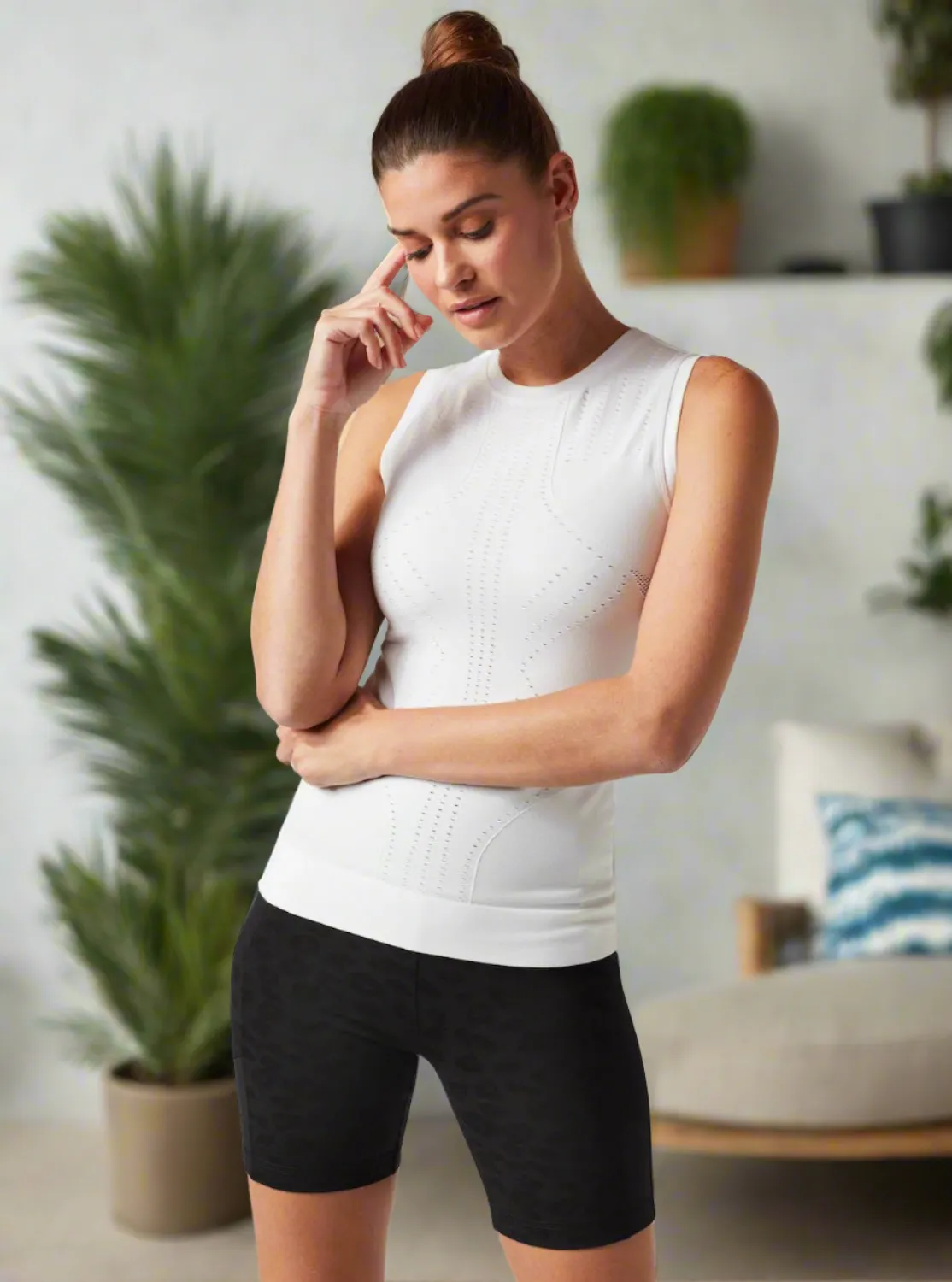 Infinity Compression Tank Top - White sold by blanc noir product image thumbnail 3