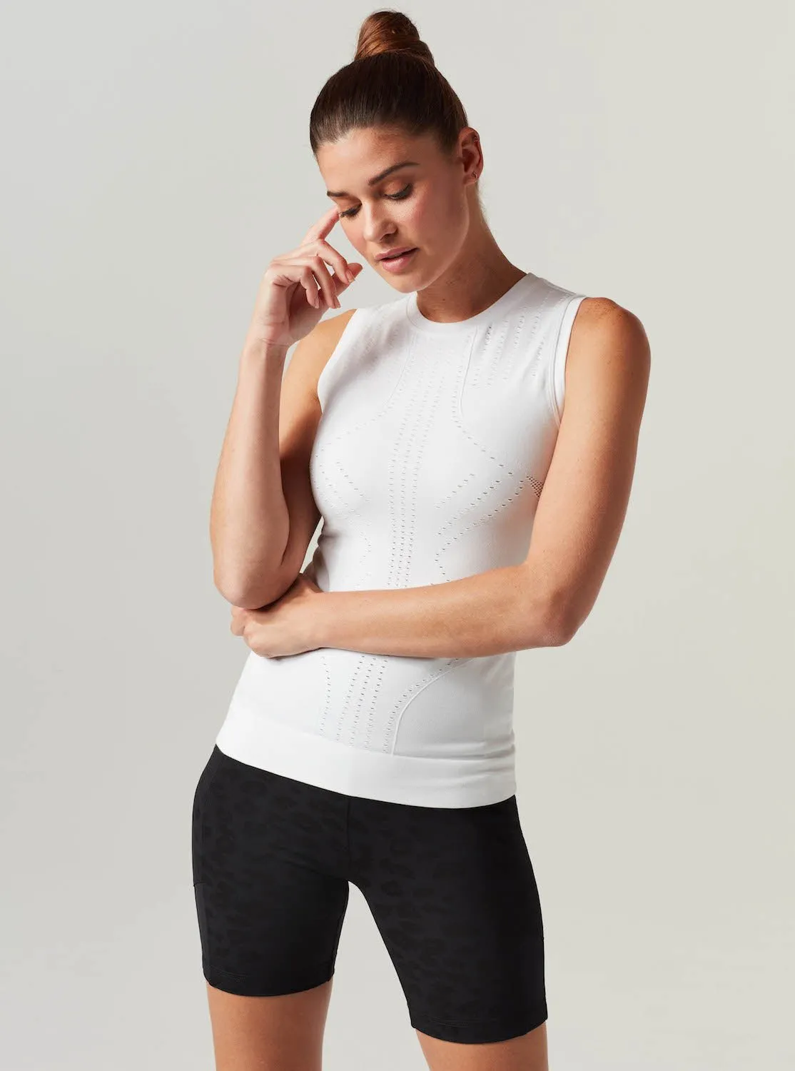 Infinity Compression Tank Top - White sold by blanc noir product image thumbnail 5