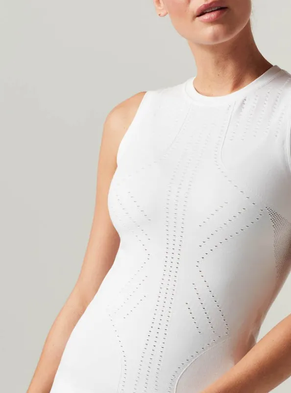 Infinity Compression Tank Top - White made by blanc noir