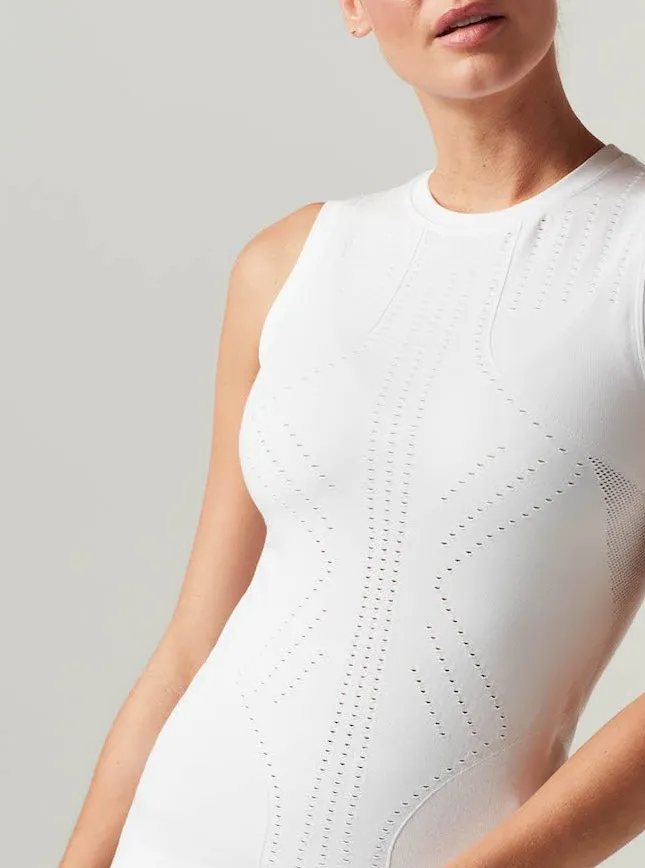 Infinity Compression Tank Top - White sold by blanc noir