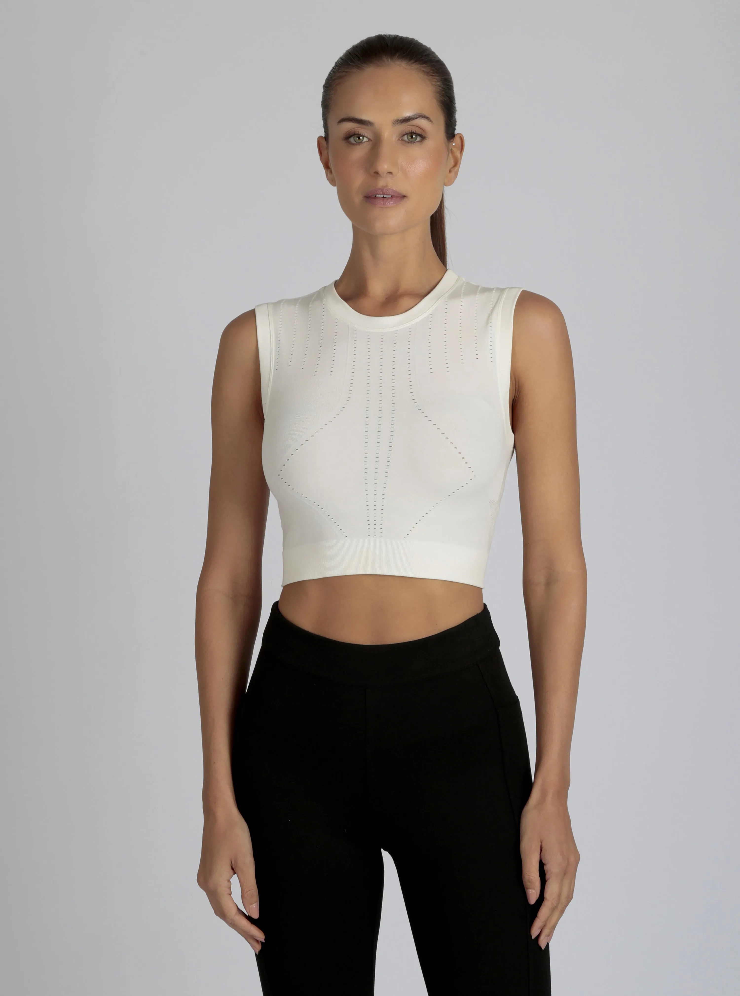 Infinity Compression Crop Top - White sold by blanc noir product image thumbnail 3