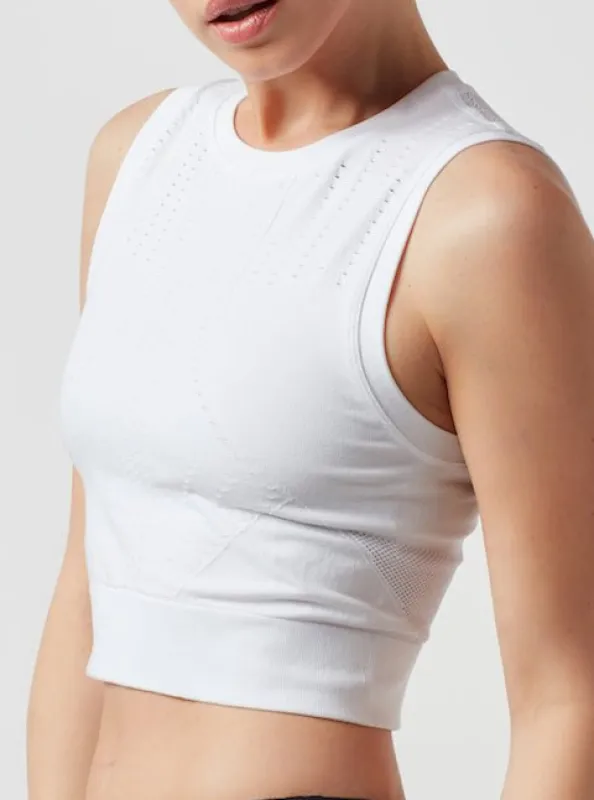 Infinity Compression Crop Top - White made by blanc noir
